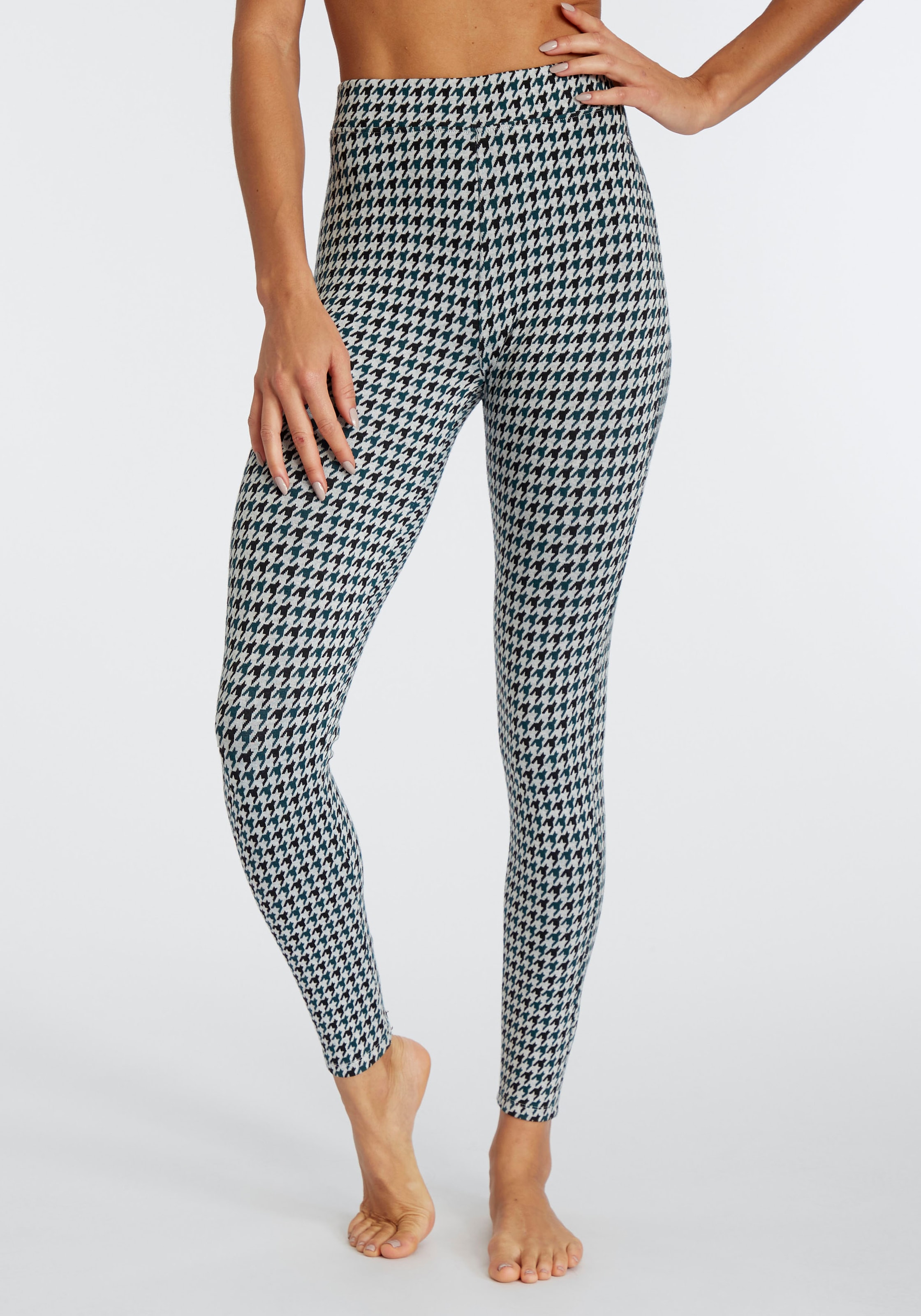 LASCANA Leggings, mit eingestricktem farbigem Design