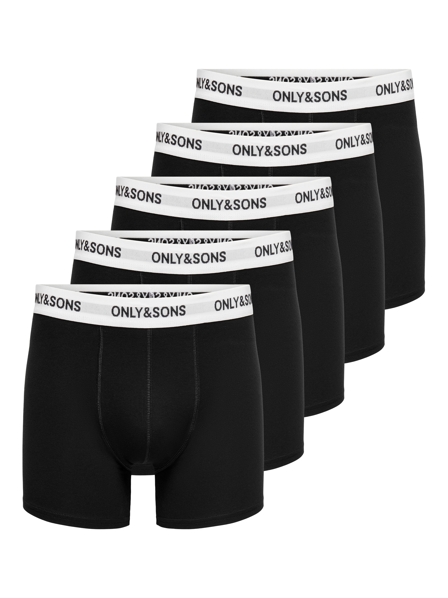 ONLY & SONS Boxershorts »ONSTREY SOLID BOXER 5PACK OTL« Packung, 5 Stk.