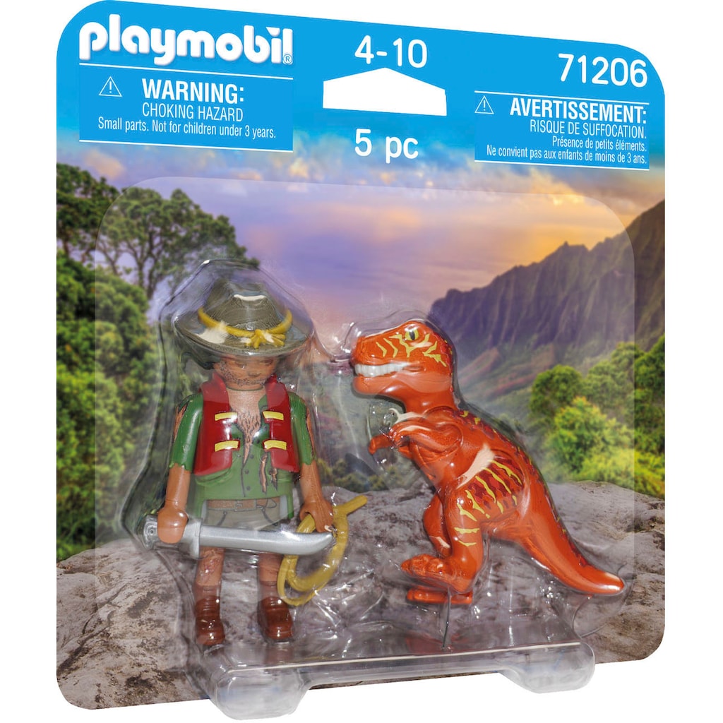 Playmobil® Konstruktions-Spielset »Abenteurer mit T-Rex (71206), DuoPack«, (5 St.)