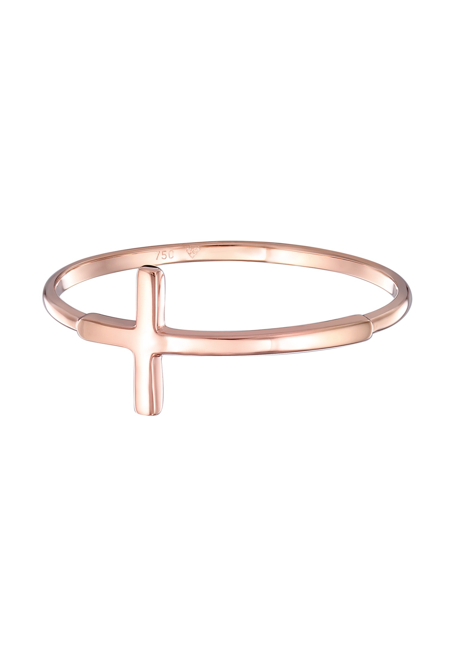 Elli Premium Silberring »Ring Kreuz 750 Rosegold«