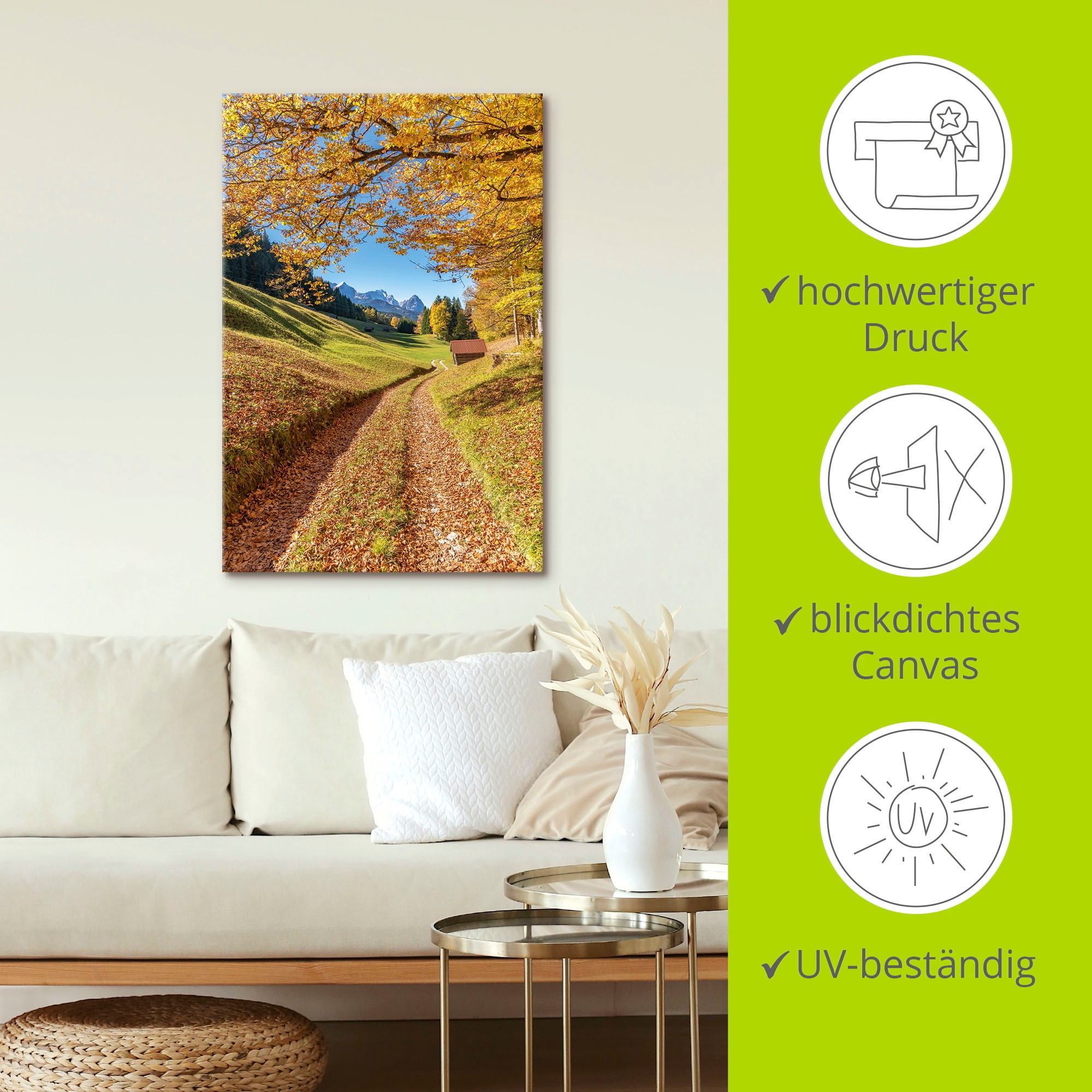 Artland Wandbild »Herbst in Bayern«, Berge & Alpenbilder, (1 St.), als Alubild, Outdoorbild, Leinwandbild, Wandaufkleber, versch. Größen