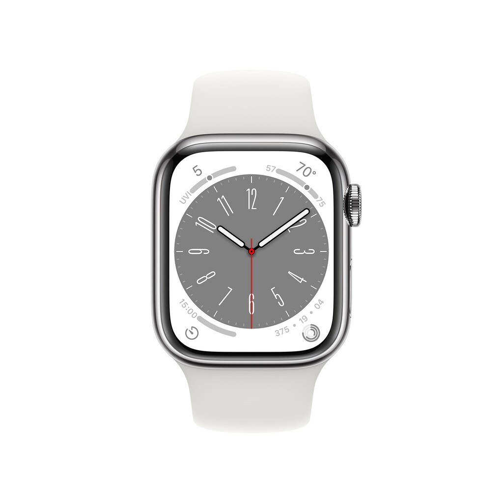 Apple Smartwatch »Apple Watch Series 8, Edelstahl-Gehäuse«, (Watch OS)