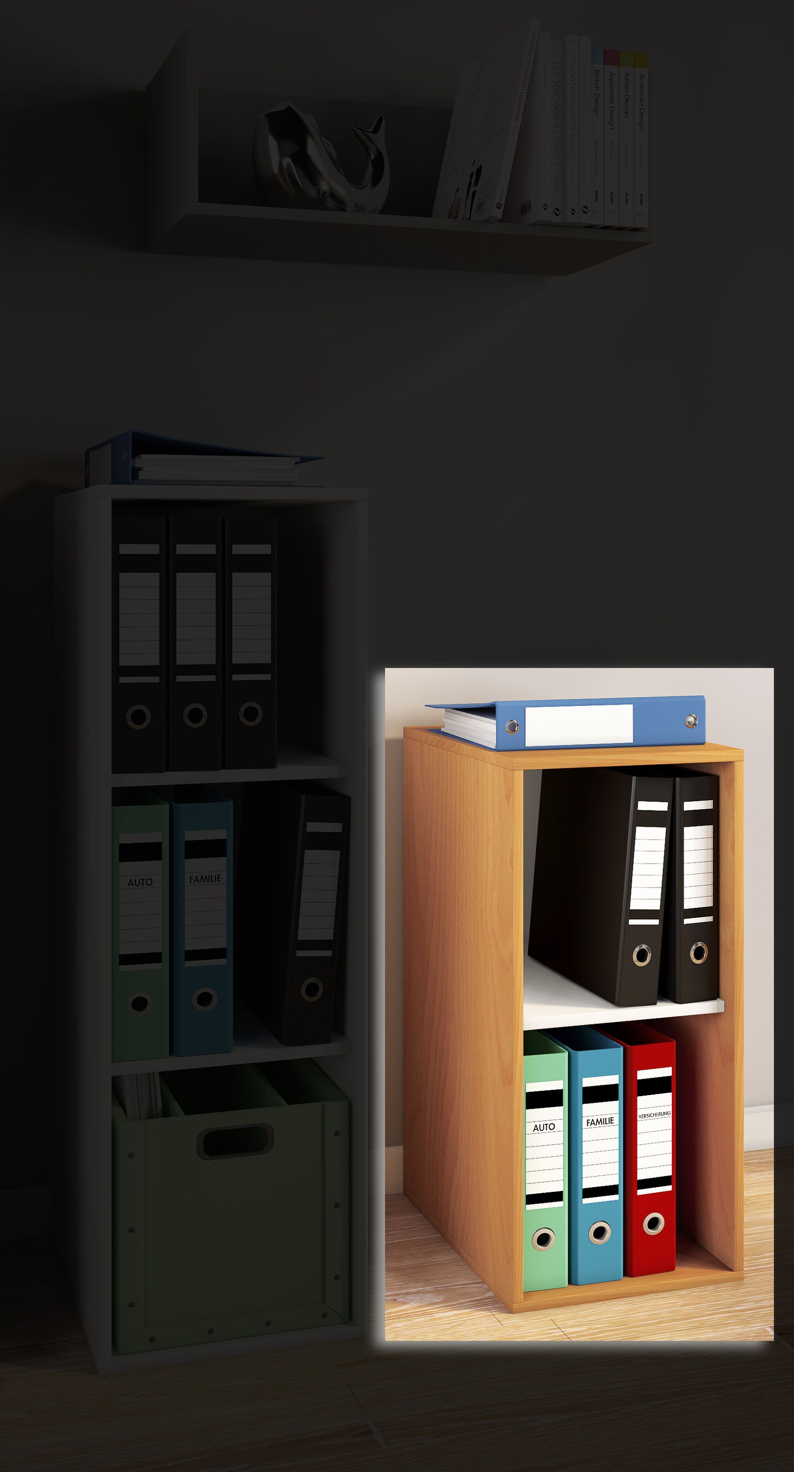 VCM Bücherregal »Holz Büro Regal Bücher Ordner Aktenregal Lona l 2f«