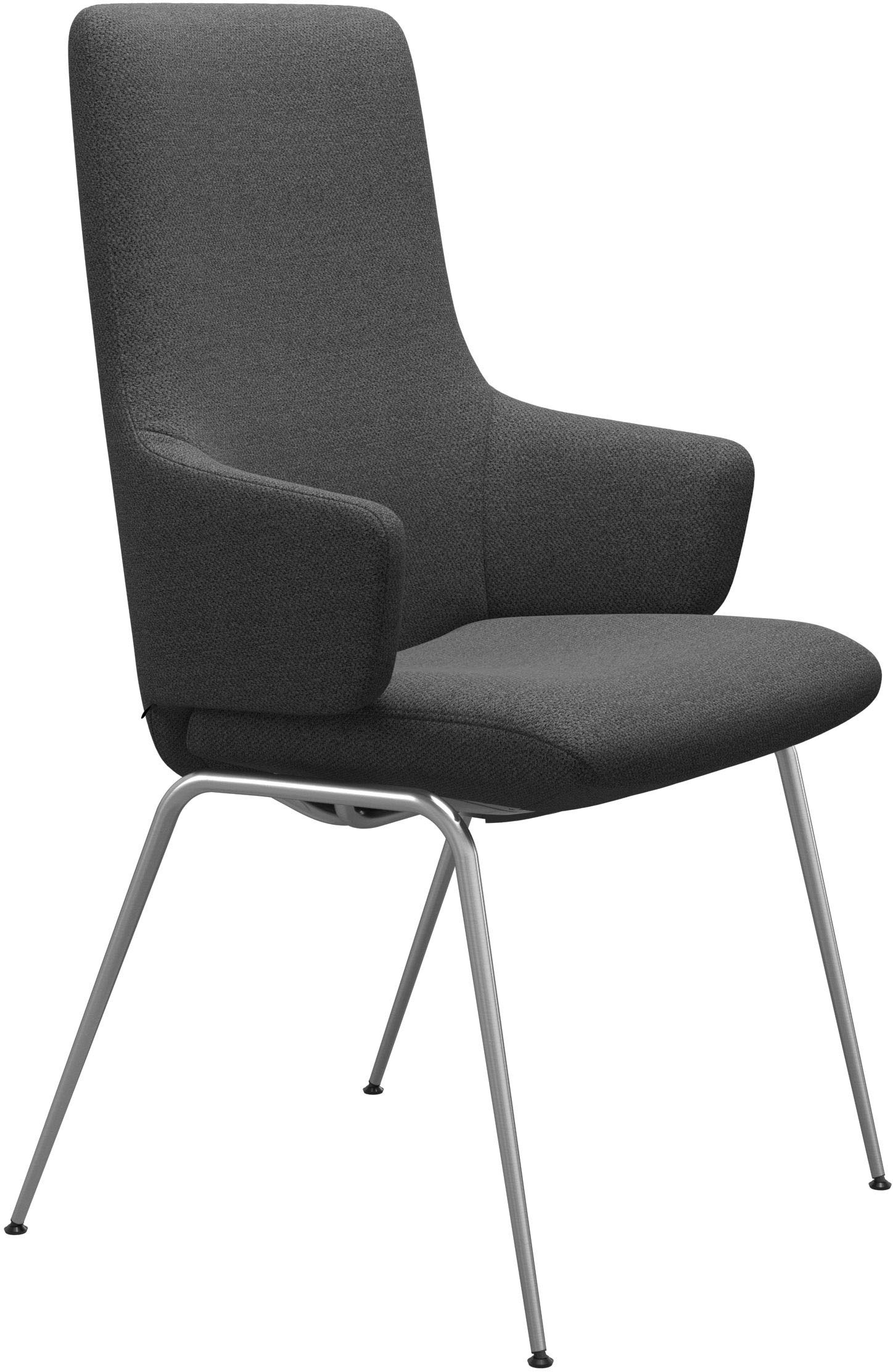 Stressless® Polsterstuhl »Laurel«, ROHLEDER Stoff Q2 FARON, High Back mit Armlehne, Größe L, mit Beinen aus Stahl in Chrom
