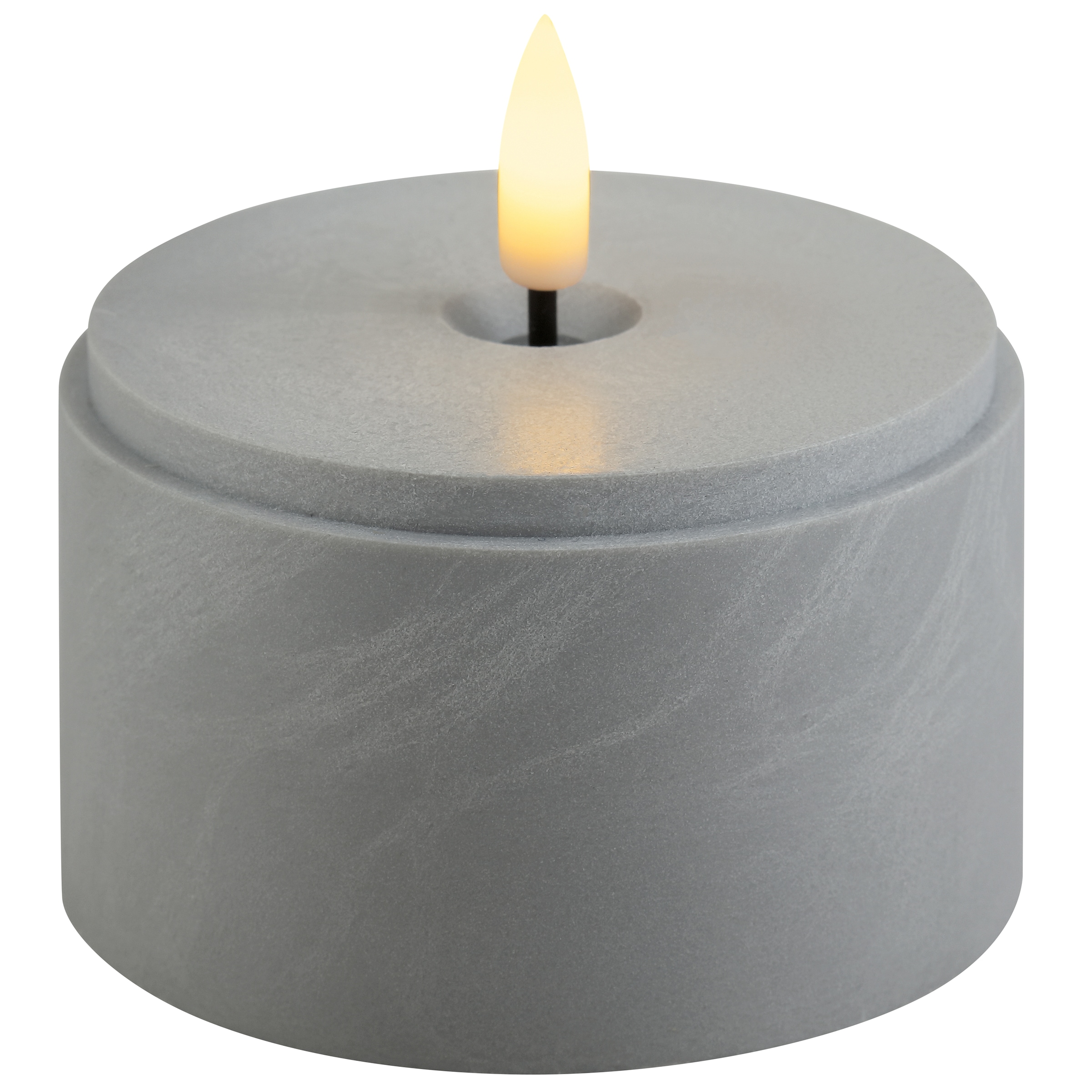 Brilliant LED Tischleuchte »Illusion mit Batterie (exkl.)« LED-Modul 2 Stk. LED-Kerzen Tischleuchten 2er-Set, 16x8 cm, Rauchglas, 2500 K, grau