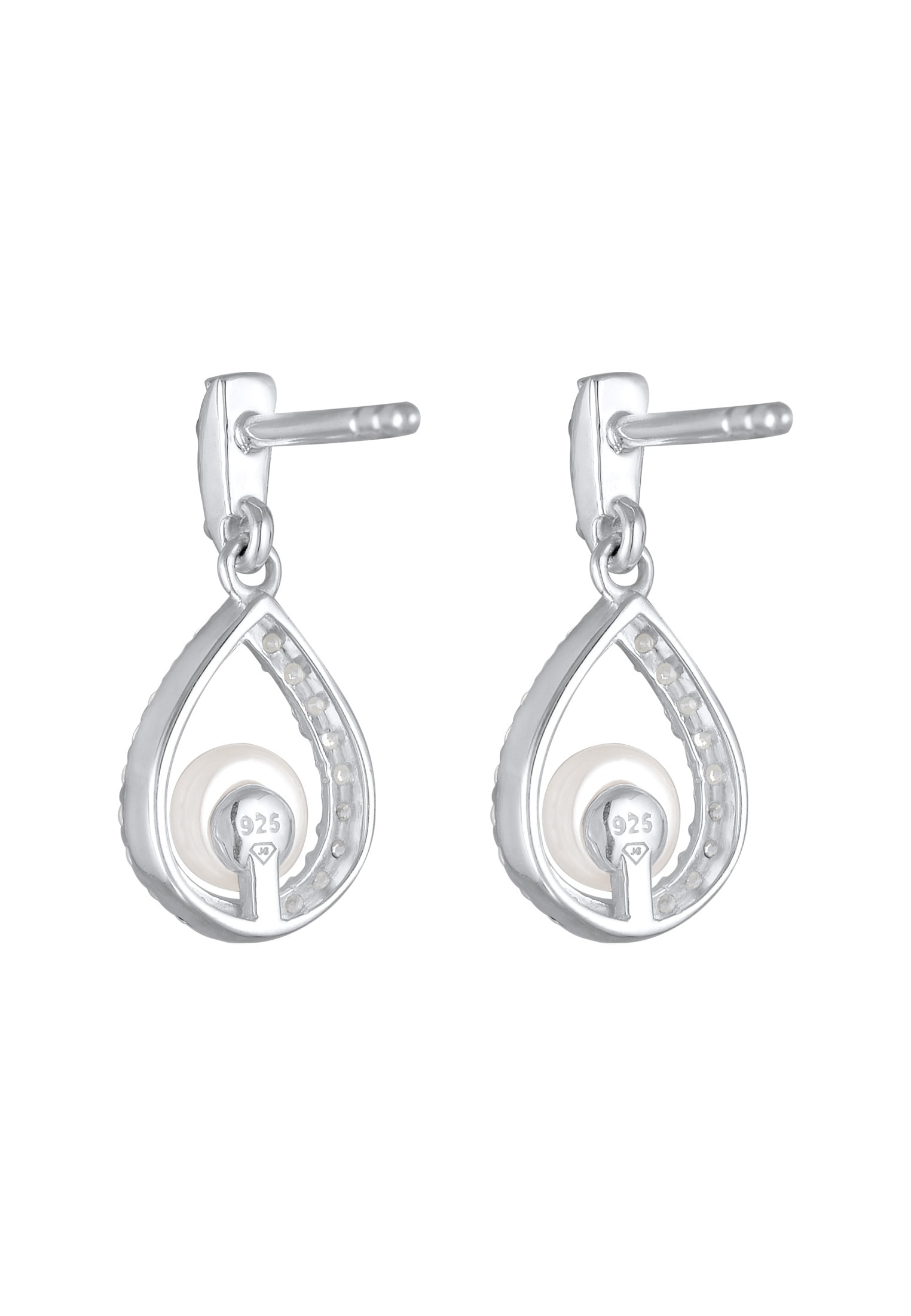Nenalina Paar Ohrstecker »Ohrringe Süßwasserperle Zirkonia 925 Silber«