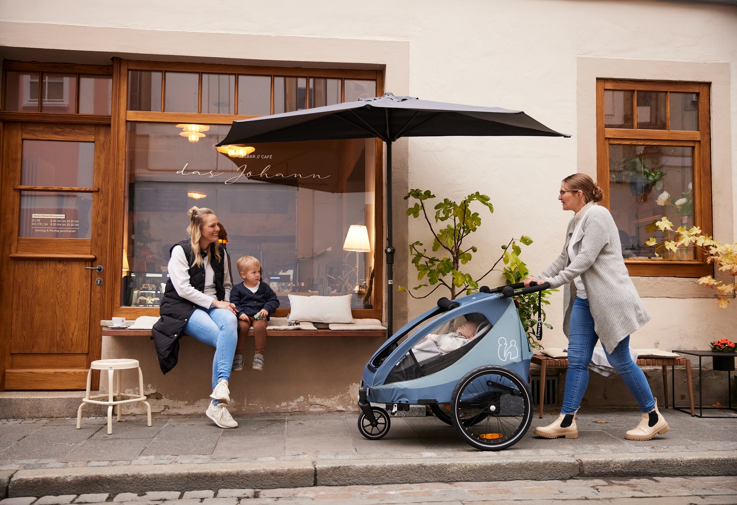 Hauck Fahrradkinderanhänger »2in1 Bike Trailer und Buggy Dryk Duo Plus, black«, für 2 Kinder; inklusive Deichsel