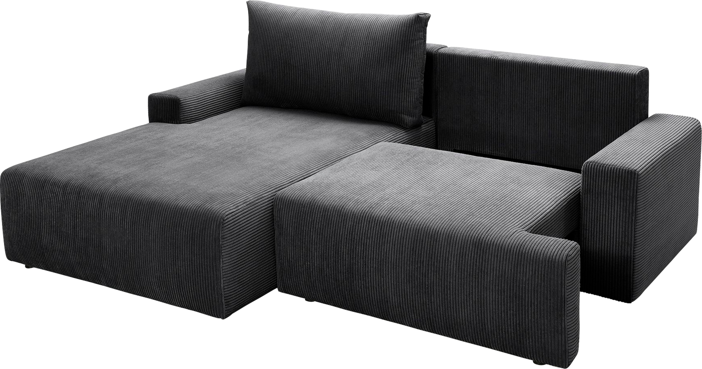 exxpo - sofa fashion Ecksofa »Orinoko, aktuelles Design und hoher Sitzkomfort, L-Form«, inkl. Bettfunktion und Bettkasten, schöne Farben im angesagten Cord