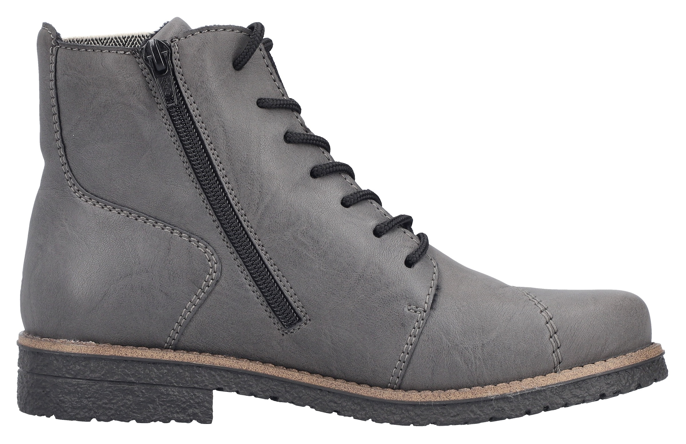 Rieker Schnürstiefelette, Schnürboots, Herbststiefelette, Blockabsatz, mit weicher Innensohle