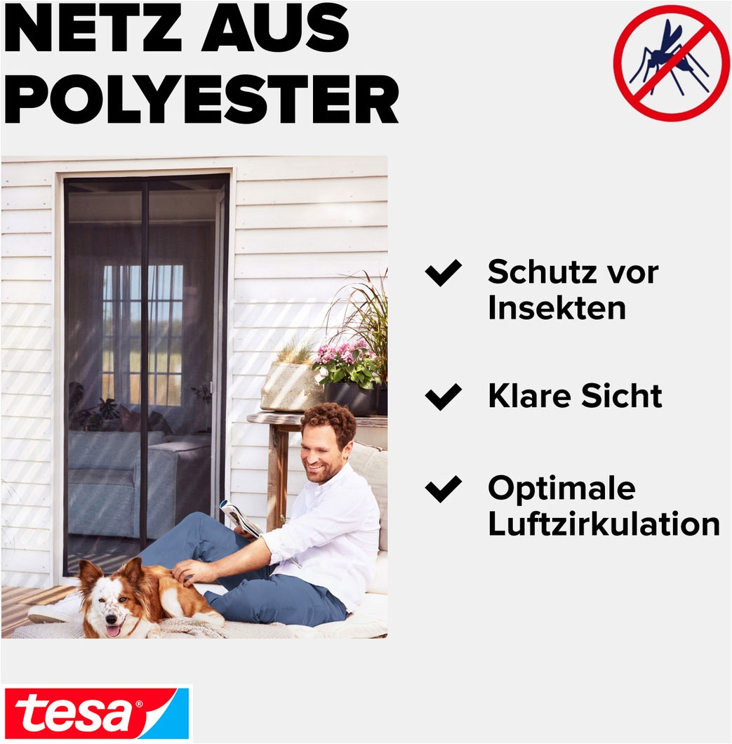 tesa Insektenschutz-Vorhang »Magnetvorhang - selbstschließend - Insektenschutzvorhang« Packung, Magnetvorhang, selbstklebendes Klettband, 1 Stk. tlg. INSECT STOP zur einfachen Montage ohne Bohren - 2,1 m x 0,9 m