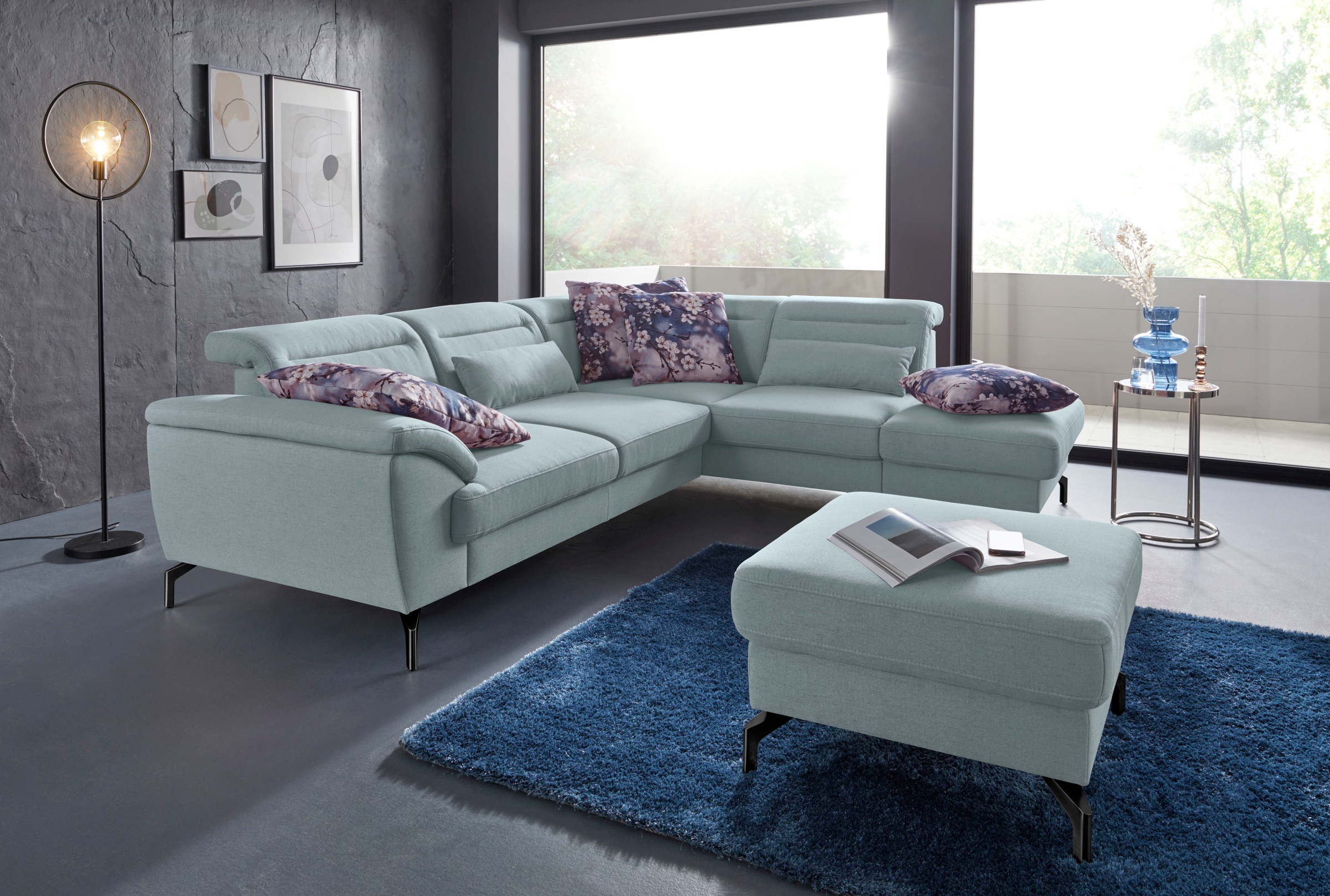 sit&more Hocker »Percy«, Fußhöhe 15cm, wahlweise mit unterschiedlichen Fußfarben