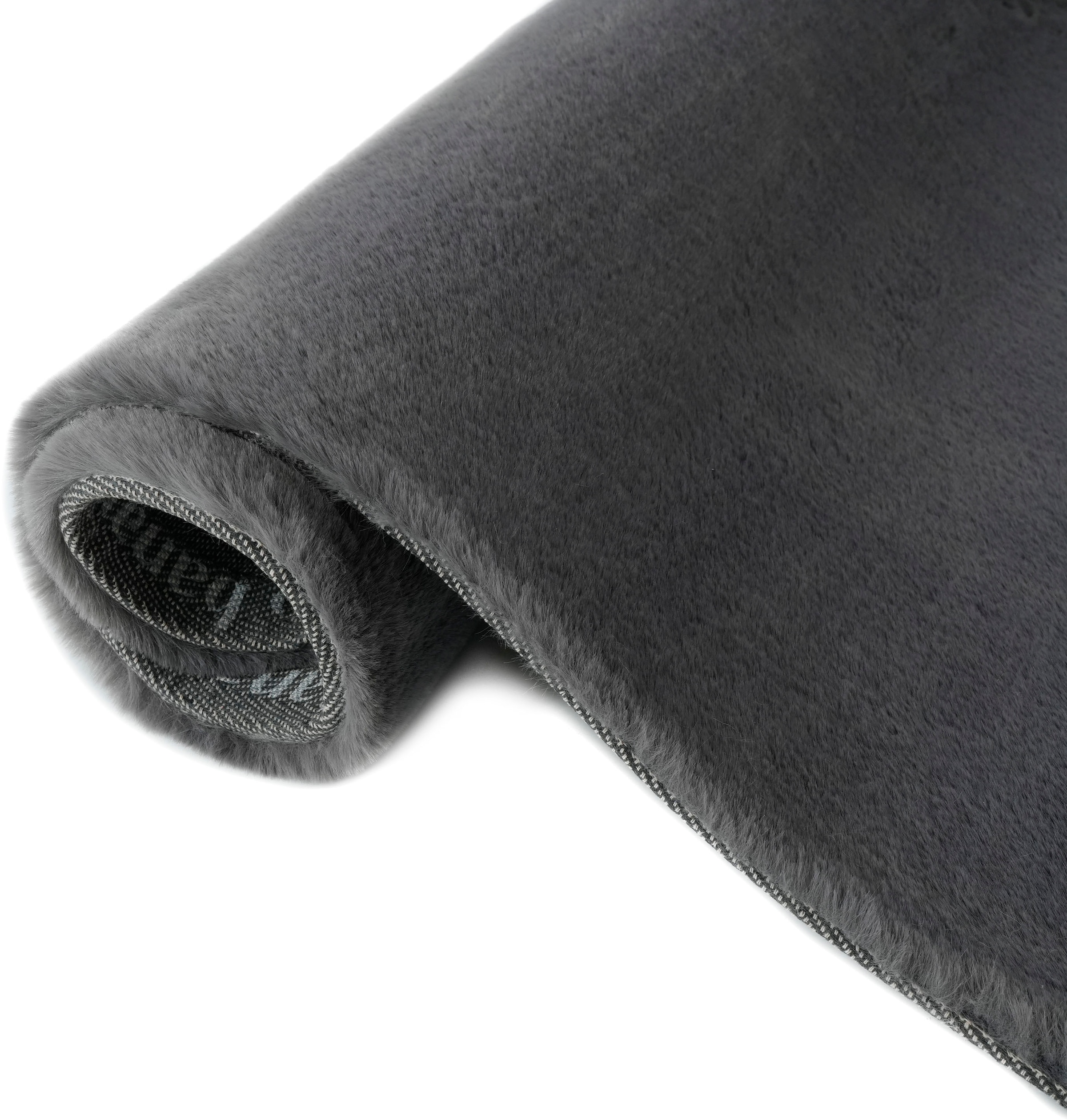 Bruno Banani Hochflor-Teppich »Rabbit 2 Bean, Kunstfell Teppich, Modern, besondere Form«, U-förmig, 25 mm Höhe, Kaninchenfell-Haptik, Microfaser, Wohnzimmer, Schlafzimmer, Esszimmer