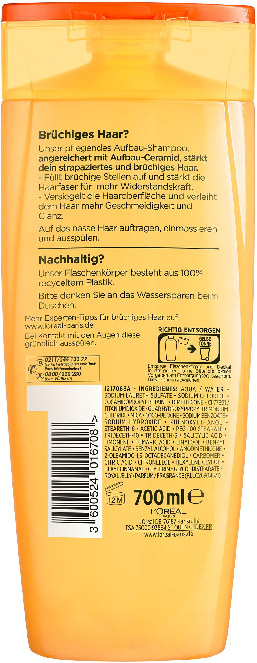 L'ORÉAL PARIS Haarshampoo »Elvital Anti-Haarbruch Shampoo«, (6 tlg.)