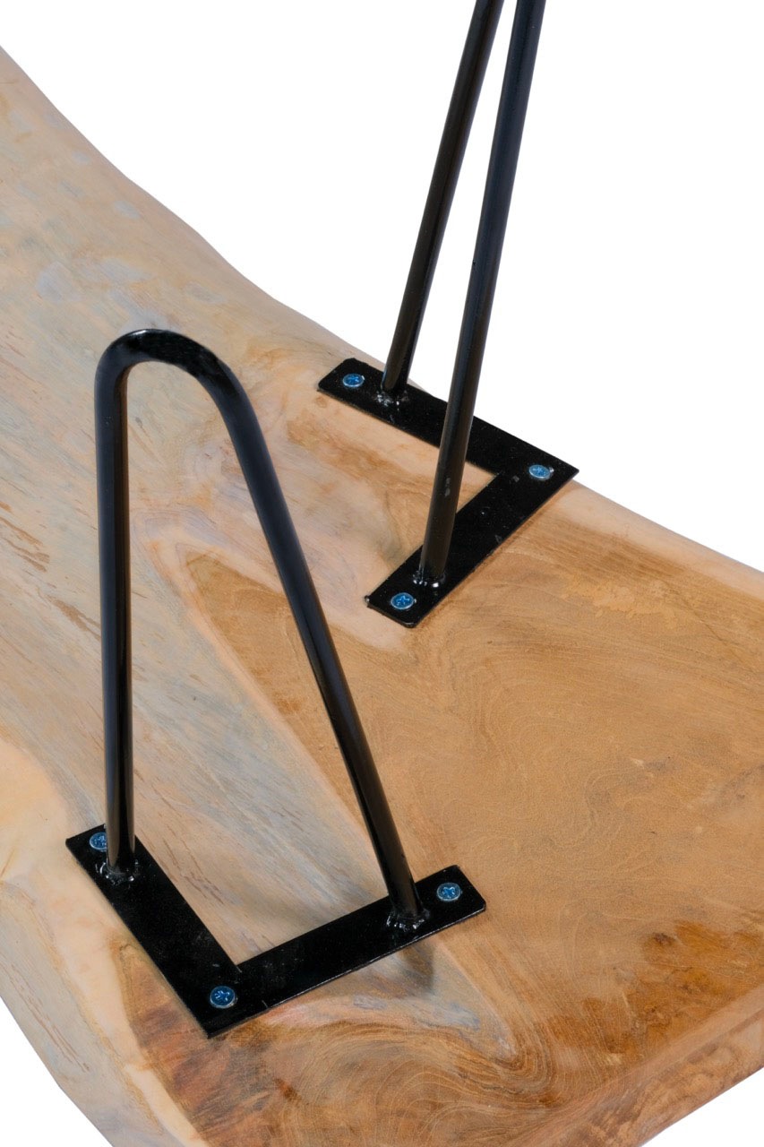 Kayoom Beistelltisch »Woodstock 325, Beistelltisch in Natur-Optik,hochwertiges Teakholz«, (1 St.), Hochwertiges Teakholz, stabile Bauweise, detailreiche Handarbeit