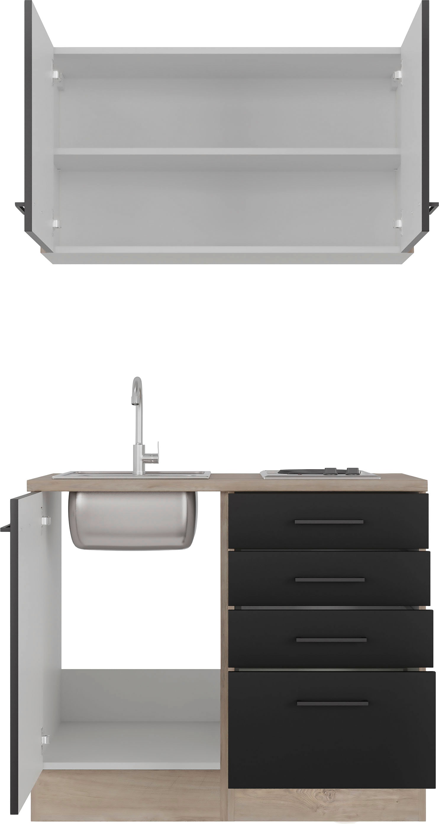 Flex-Well Küche »Capri«, mit E-Geräten, Gesamtbreite 100 cm, in weiten Farben erhältlich