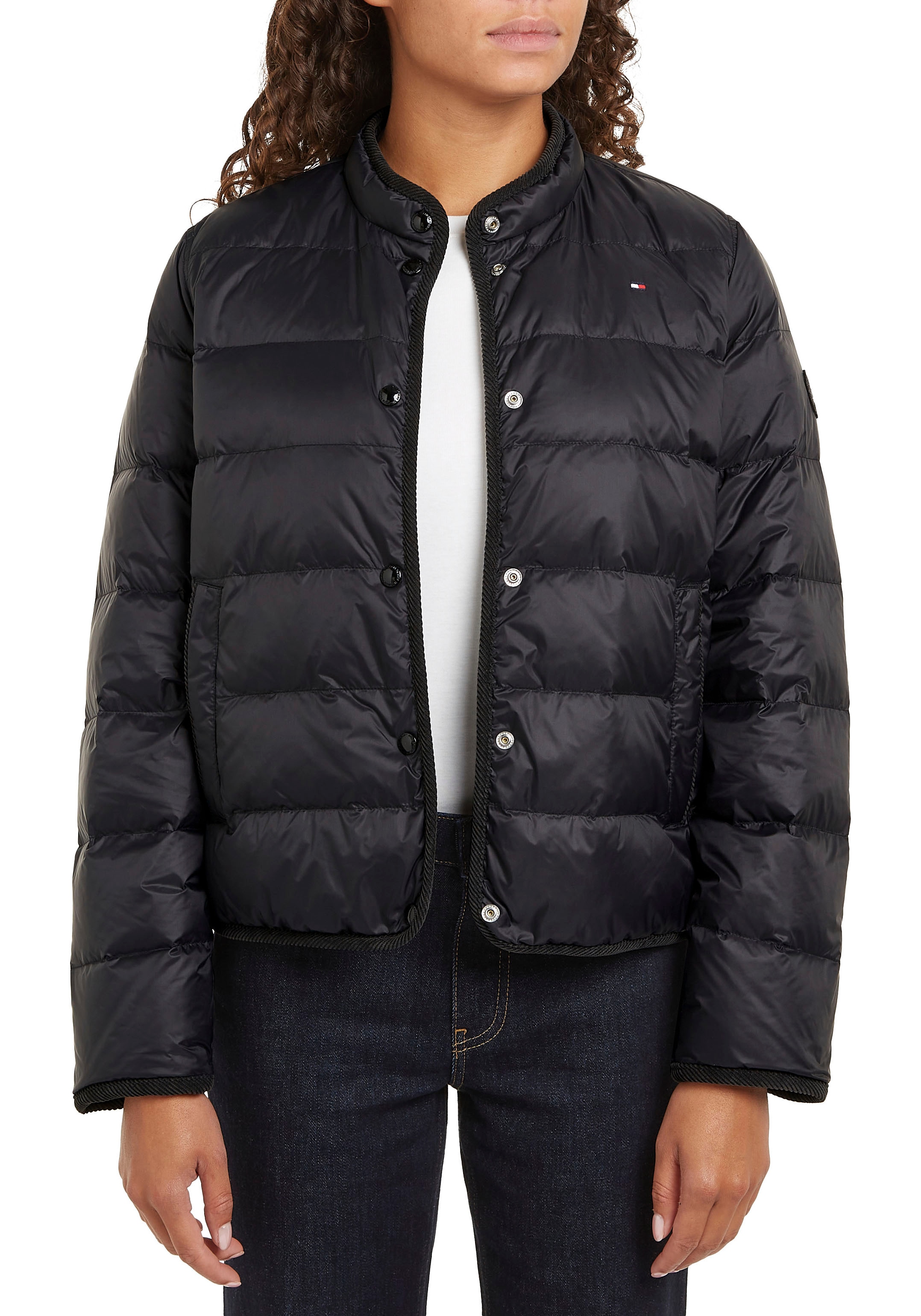 Tommy Hilfiger Steppjacke »LW DOWN COLLARLESS JACKET«, mit leichter Wattierung