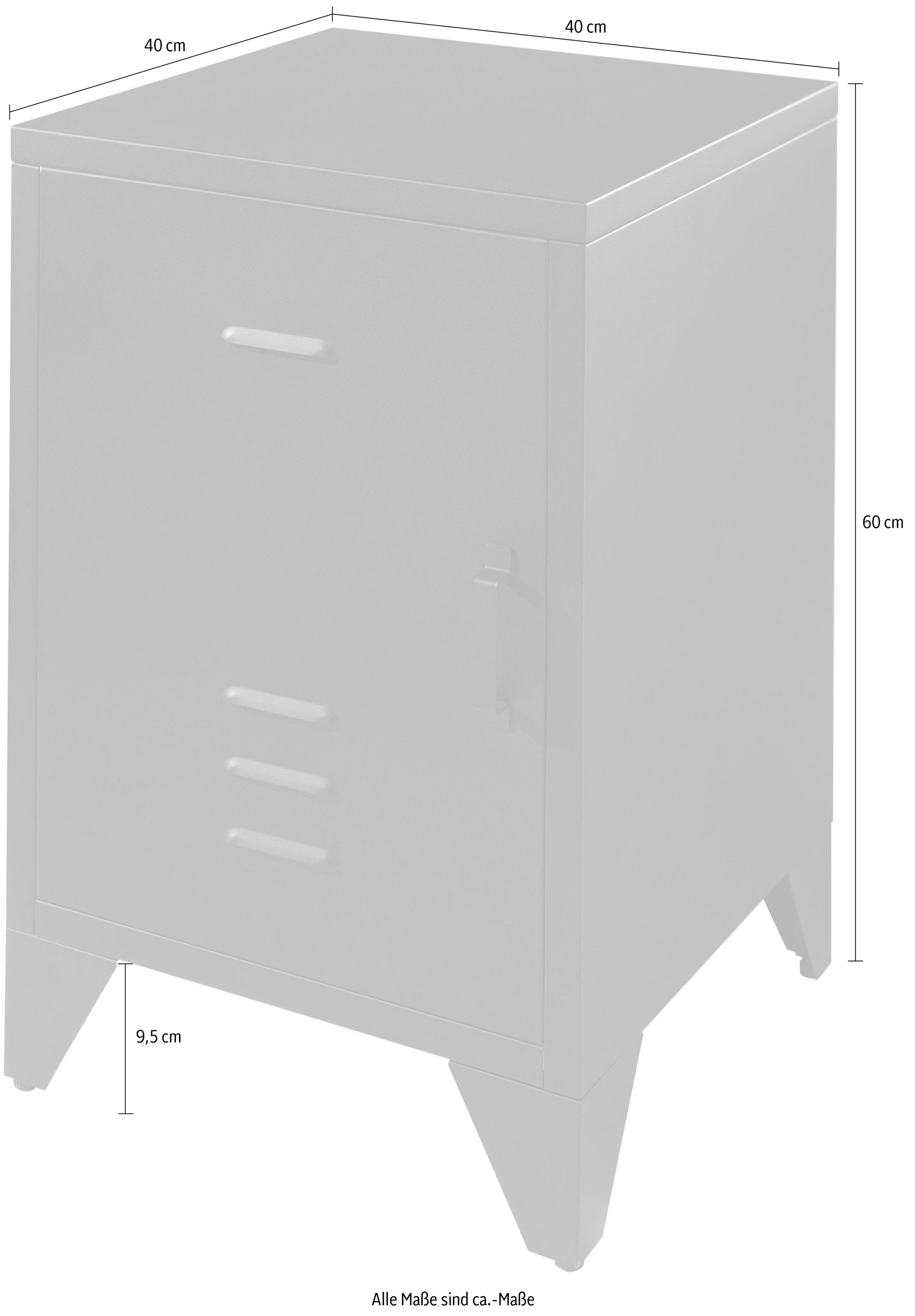 Vipack Nachtkonsole »Bronxx, mit 1 Tür mit Magnetverschluss, dahinter 2 geräumige Fächer« B/H/T ca. 40x60x40cm, moderner Industrial-Style, verschiedene Farben, 