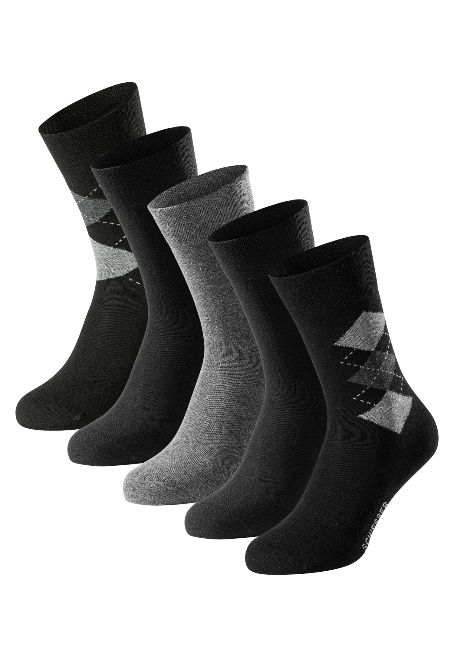 Schiesser Socken »Bluebird« 5 Paar tlg. druckfreier Bund, Fersen und Zehen handgekettelt, Cotton-Mix