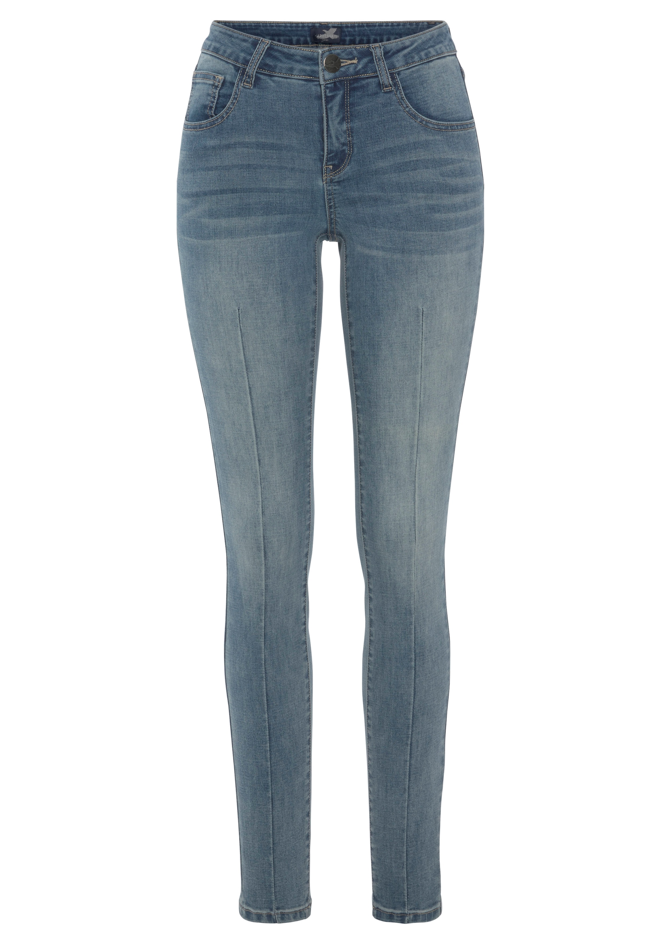 Arizona Skinny-fit-Jeans »Ultra-Stretch, sehr bequem, gut zu kombinieren«, extra-eng geschnittene Beinform, normale Leibhöhe