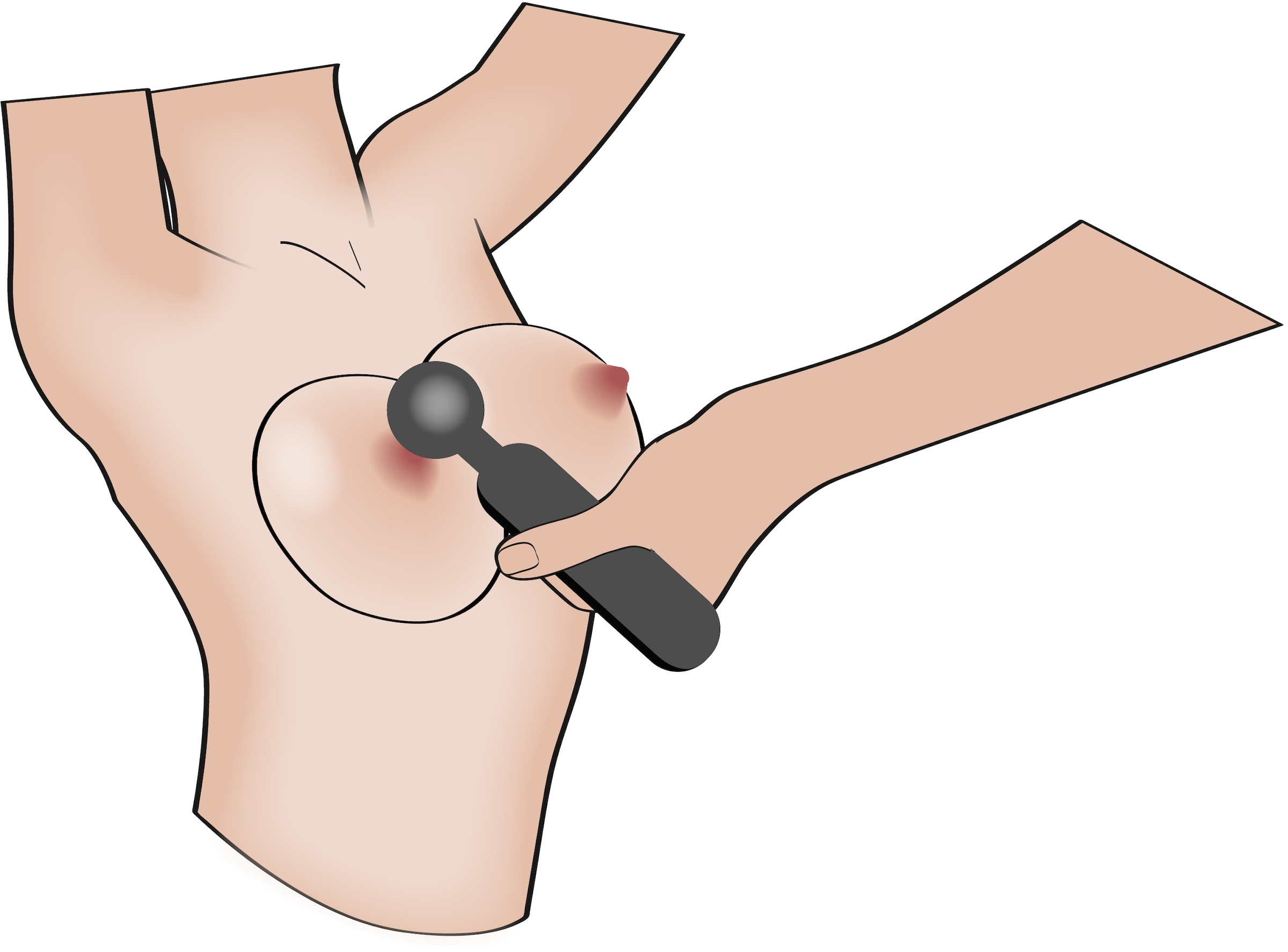 coup!es choice Massagegerät »Massagestab wand vibrator with 3 Attachments«