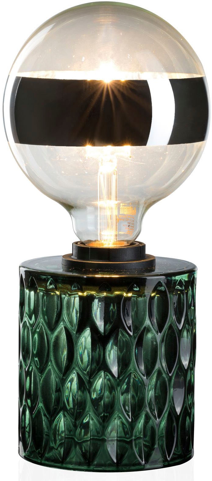 Pauleen Tischleuchte »Crystal Magic«, 1 flammig, Leuchtmittel E27 | ohne Leuchtmittel, E27, Grün, Glas