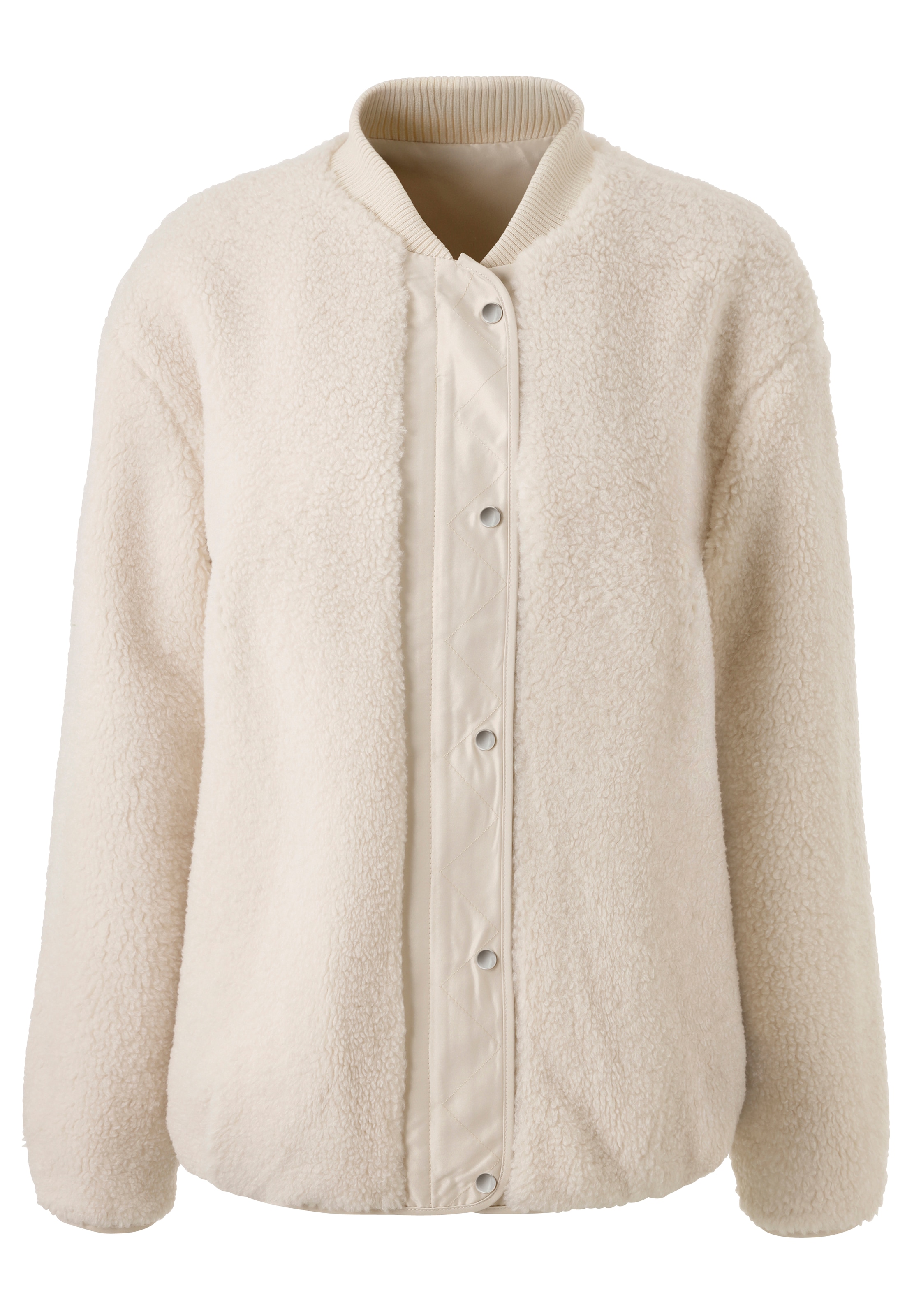 Aniston CASUAL Wendejacke aus kuscheligem Teddy-Plüsch und glattem Webstoff - NEUE KOLLEKTION