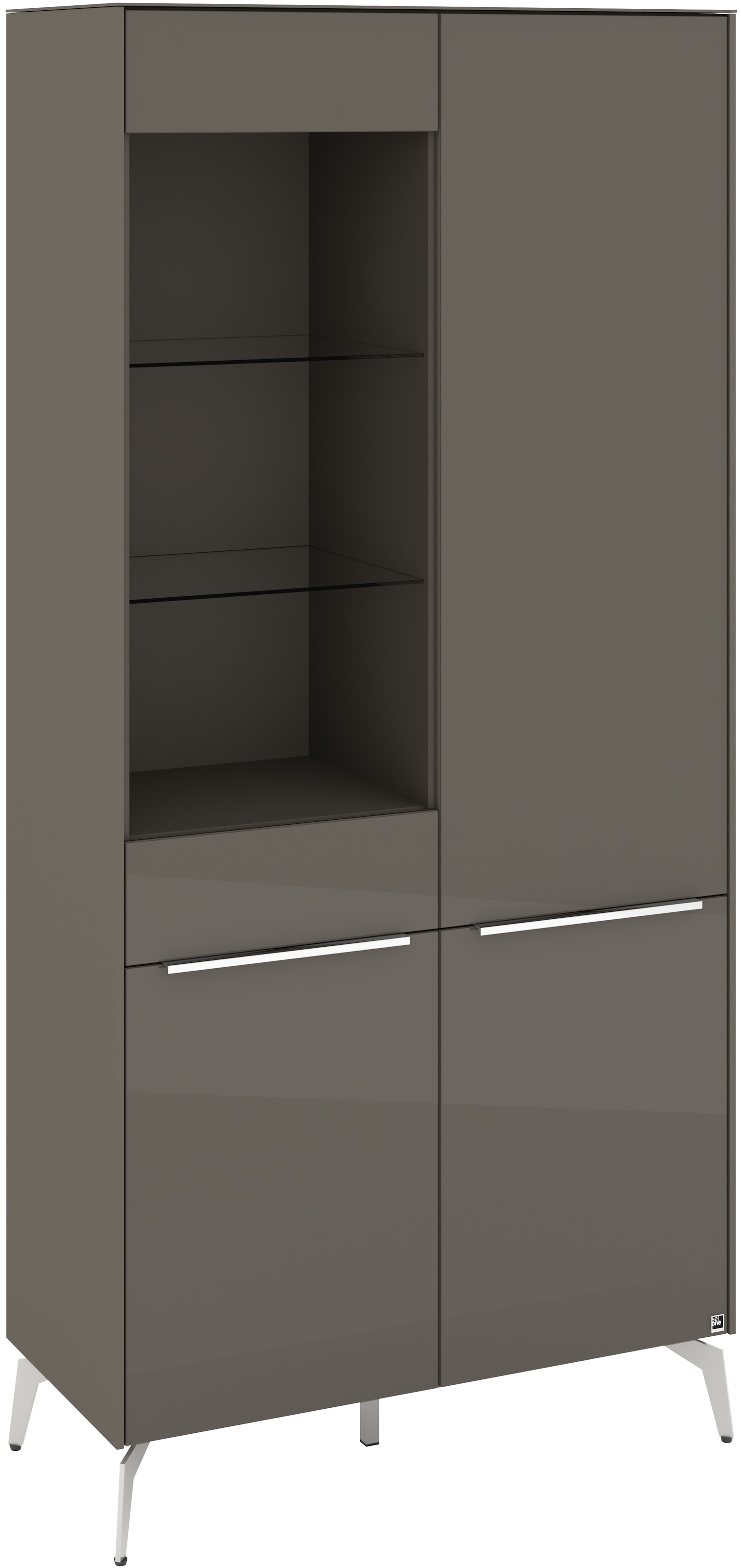 set one by Musterring Standvitrine »Reno« 1 Stk. tlg. Mit Winkelfüßen in diversen Farben, 200 cm Höhe & Farbauswahl