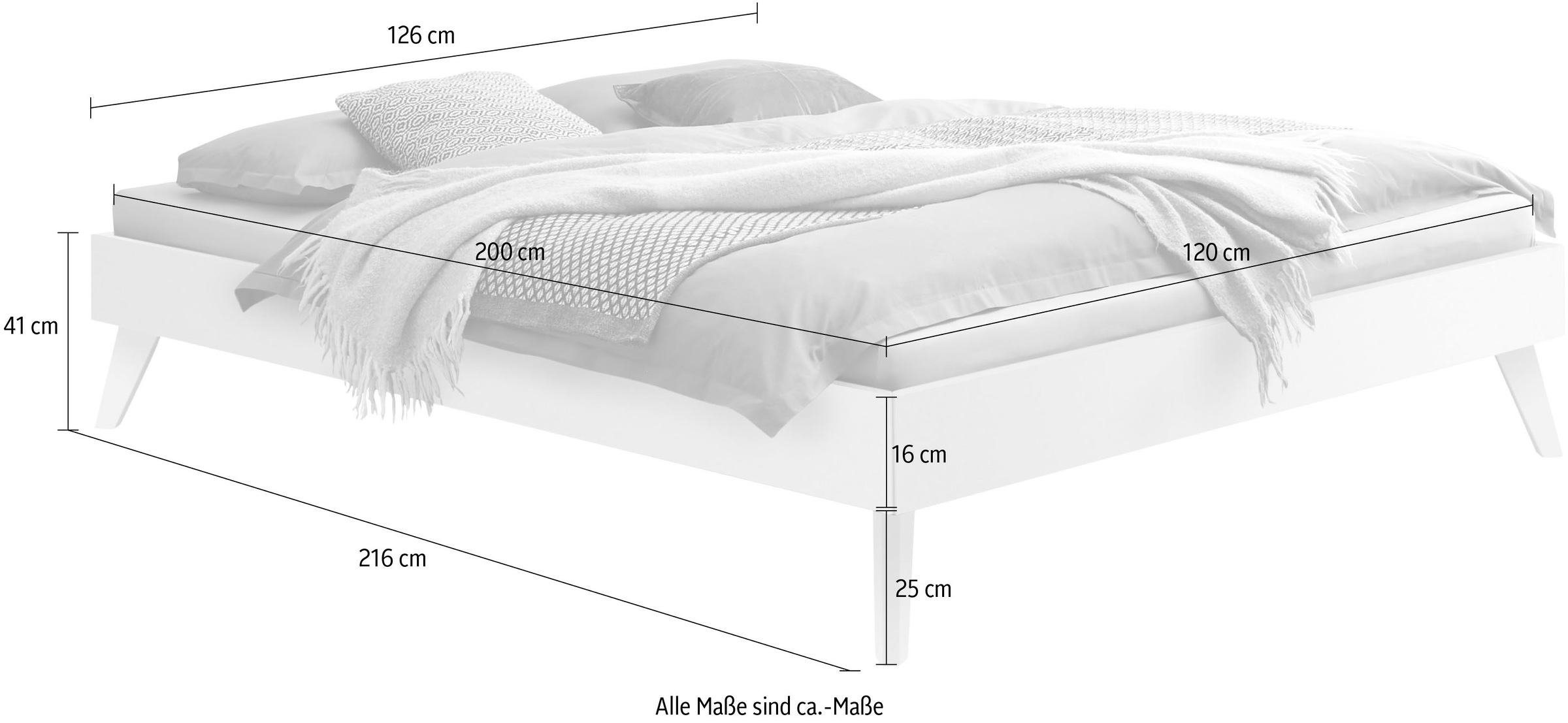 HASENA Holzbett »Calvari«, mit einer Fußhöhe von 25 cm