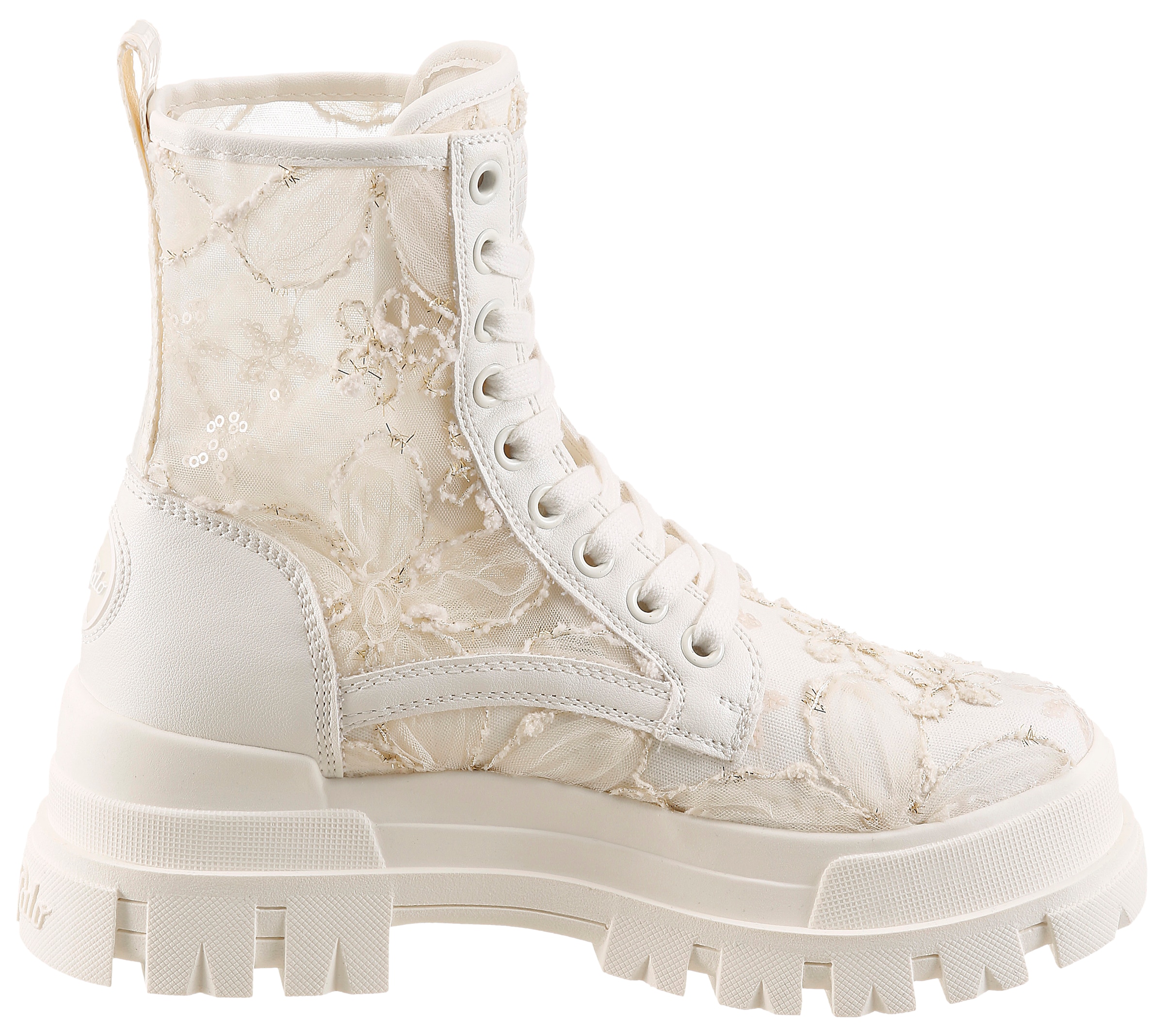 Buffalo Schnürboots  Blockabsatz, Plateau, Stiefelette, mit transparentem Schaft