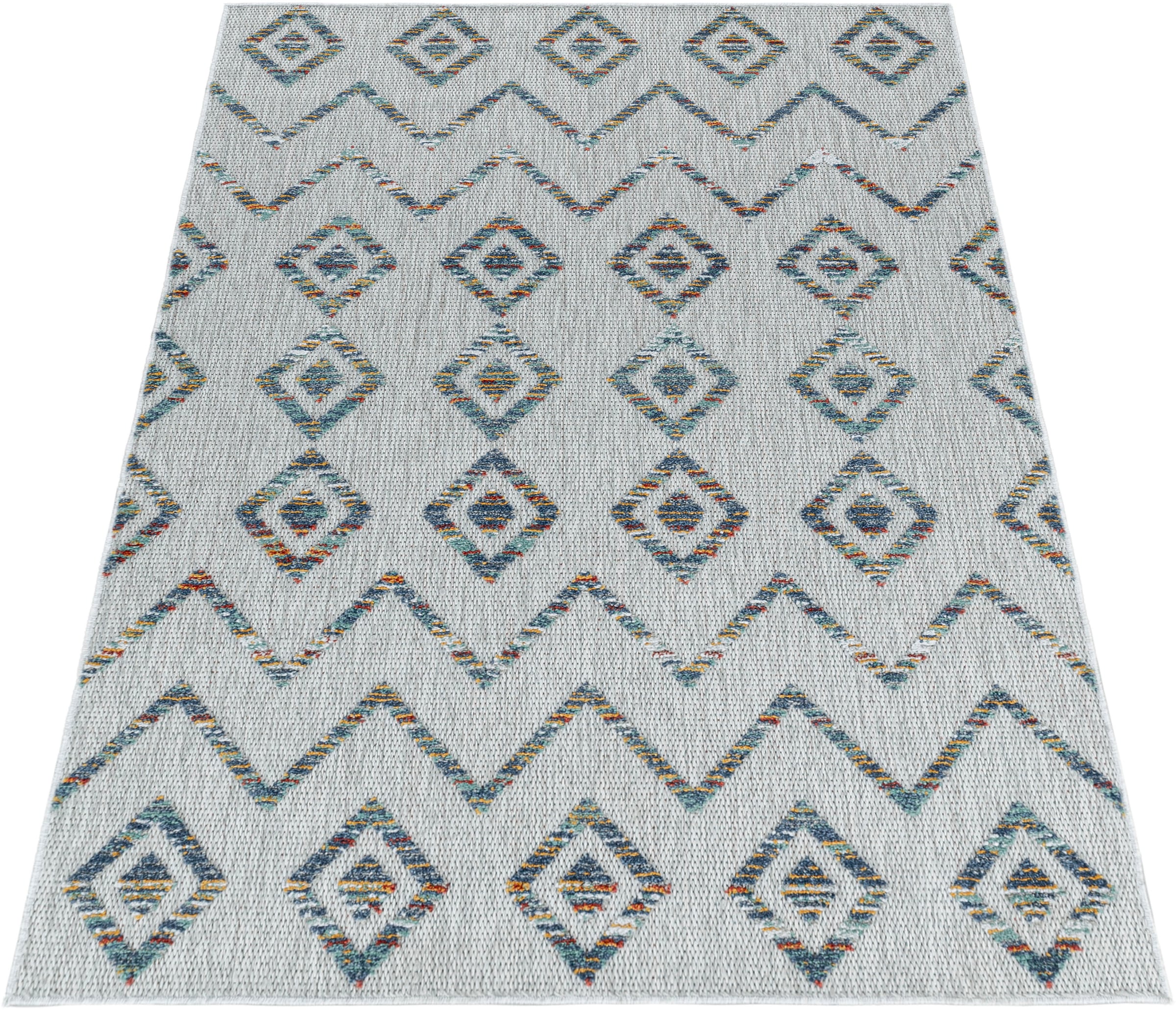Ayyildiz Teppiche Teppich »BAHAMA 5152«, rechteckig, 8 mm Höhe, Läufer, Flachflor mit Hoch-Tief-Struktur, In-und Outdoor geeignet
