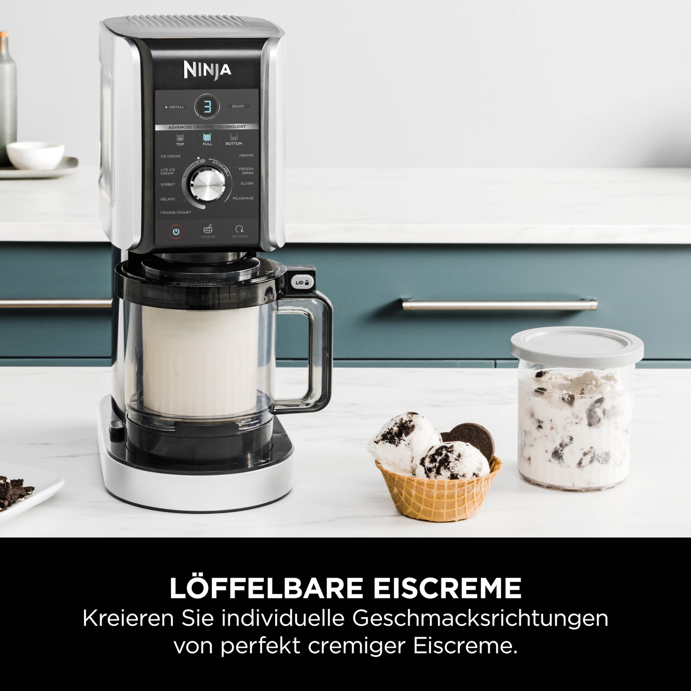 NINJA Eismaschine »NC501EU Creami Deluxe, 10-in-1 Eis-und Eisgetränkmaschine«, 800 W