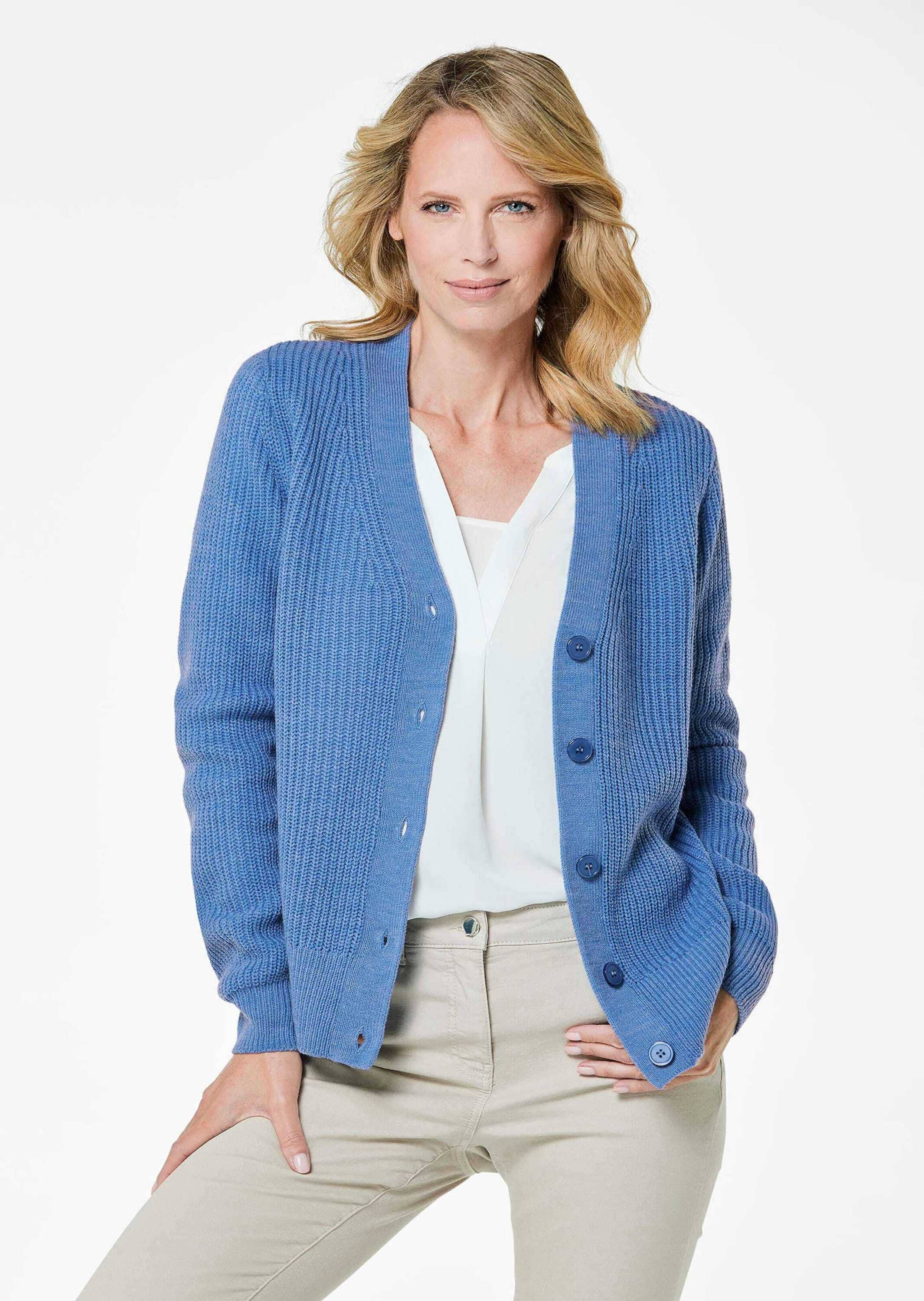 GOLDNER Strickjacke »Kurzgröße Pflegeleichte Strickjacke in hochwertiger Rippenstruktur«