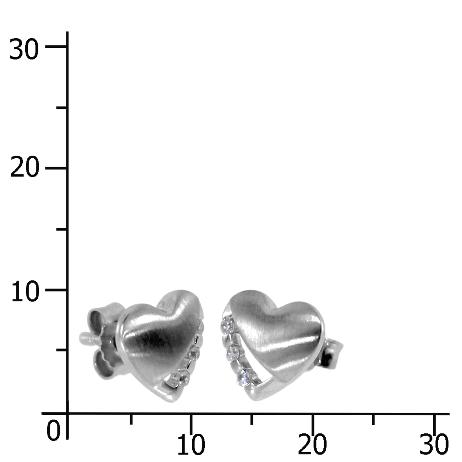 OSTSEE-SCHMUCK Paar Ohrstecker »- Herz 8 mm - Silber 925/000 - Zirkonia«