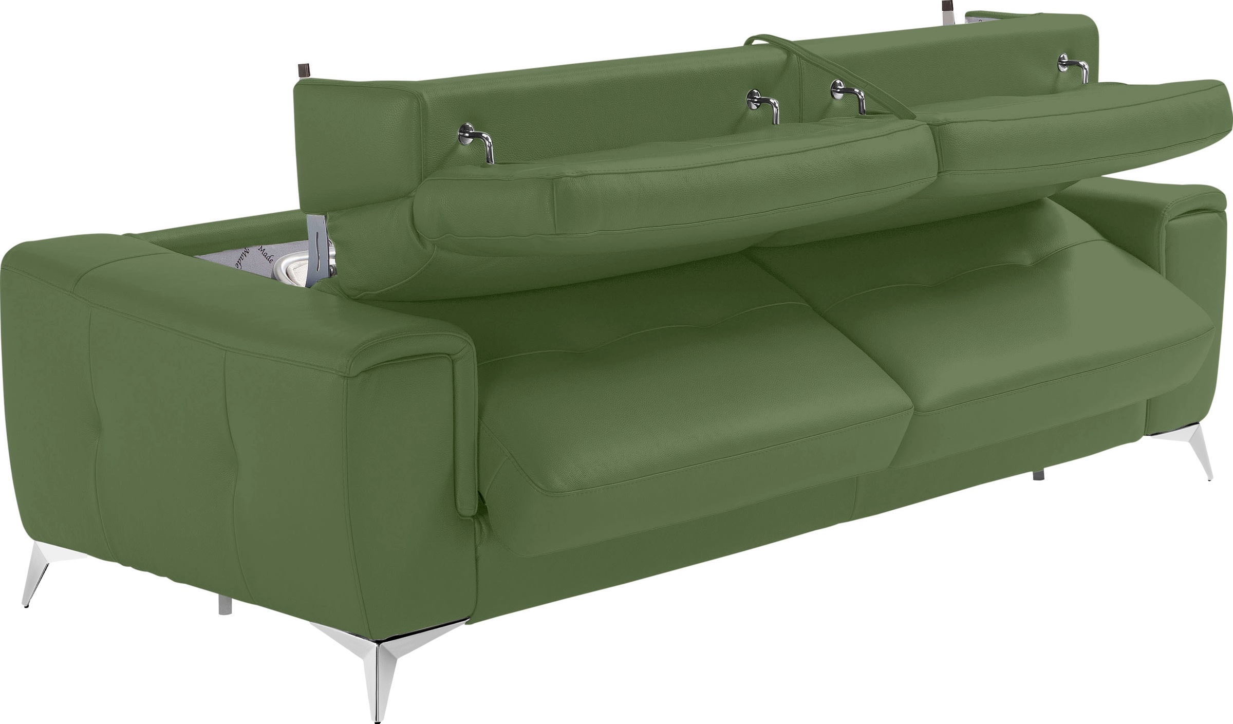 Egoitaliano Schlafsofa »Francine, Designsofa, Loungesofa mit Dauerschlaffunktion, Bettfunktion«, hochwertiger Metallbettrahmen & Matratze, Kopfteil manuell verstellbar