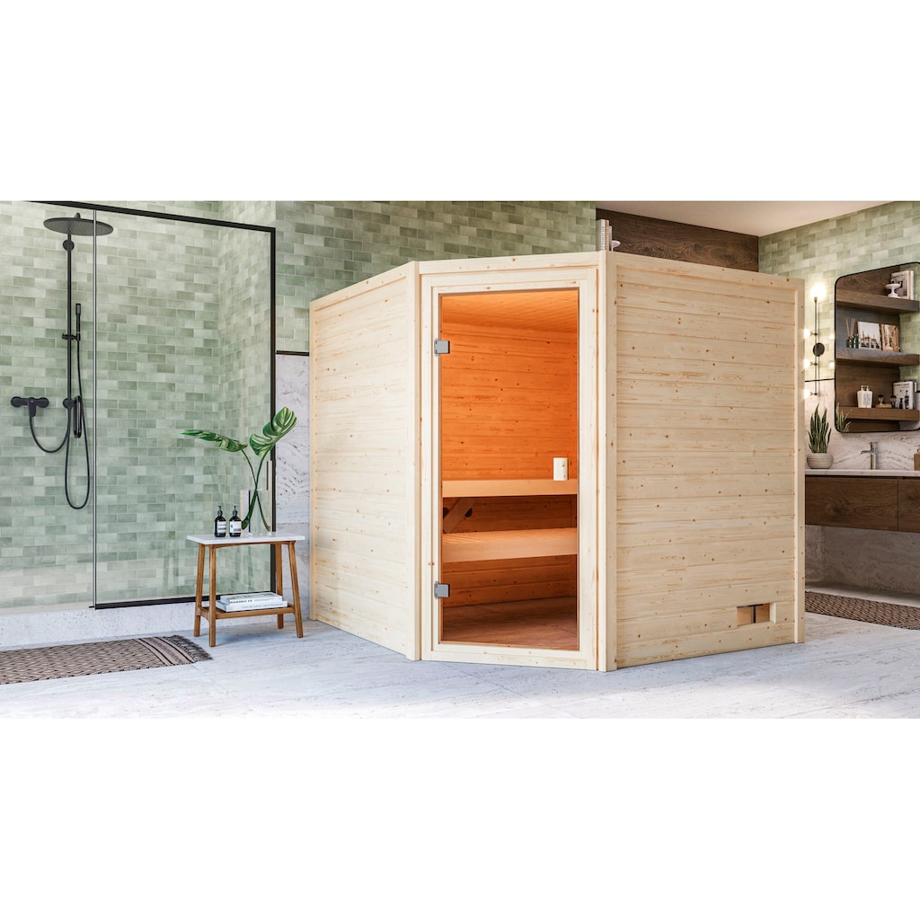 welltime Sauna »Tami«, 4,5-kW-Ofen mit int. Steuerung