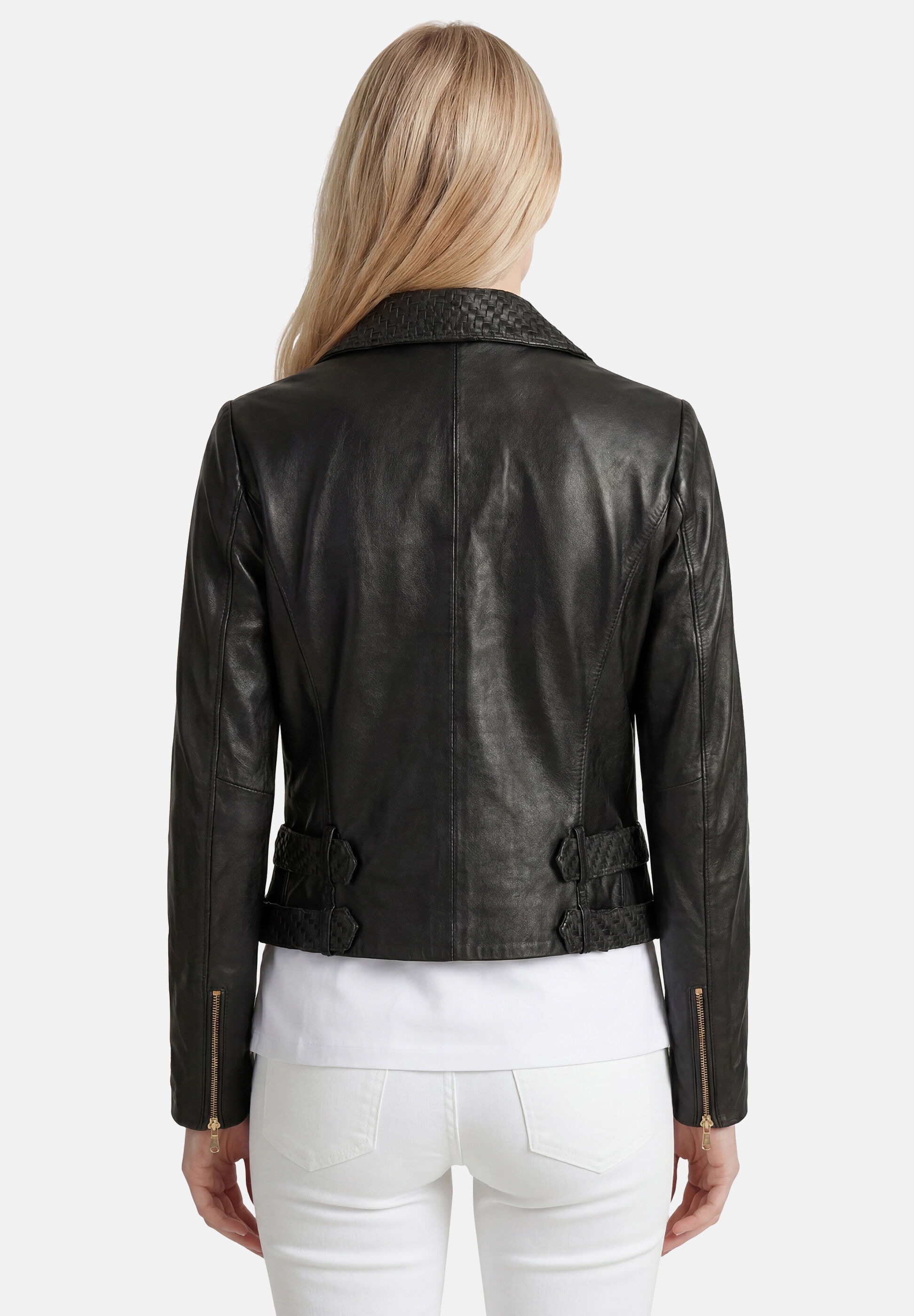 Apple of Eden Lederjacke »Apple of Eden Lederjacke« ohne Kapuze mit geflochtenem Reverskragen