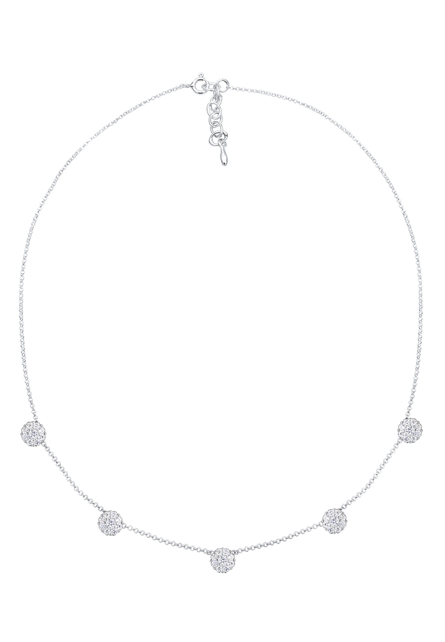 Elli Silberkette »Halskette Zirkonia Blume Symbolik 925 Sterling Silber«