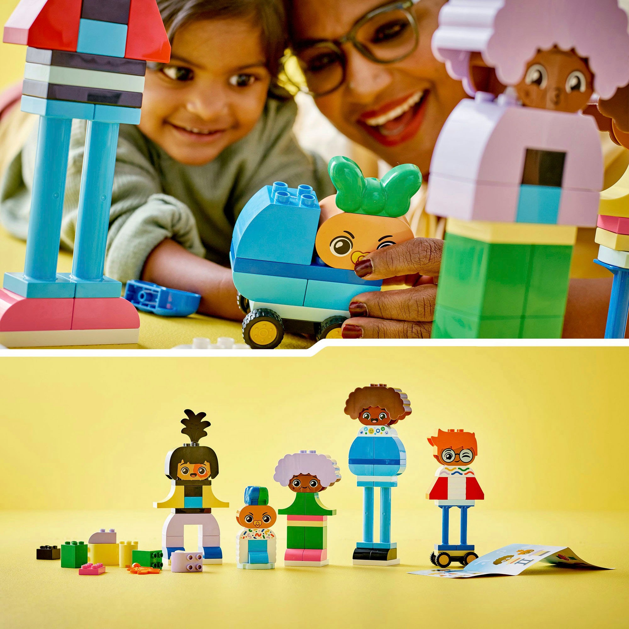 LEGO® Konstruktionsspielsteine »Baubare Menschen mit großen Gefühlen (10423), LEGO DUPLO Town«, (71 St.), Made in Europe