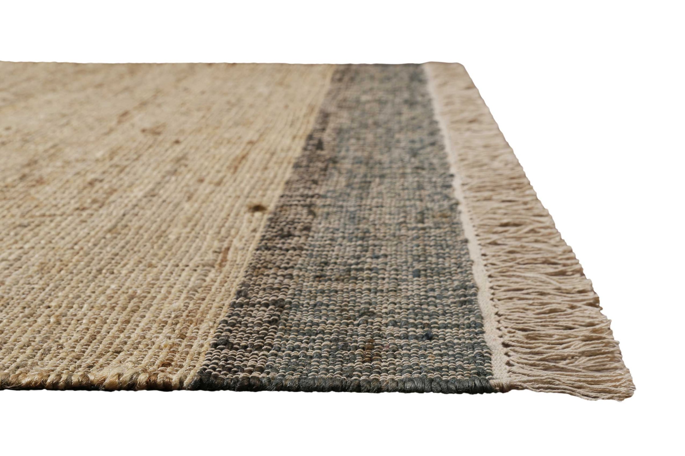 Green Looop Teppich »Viktor GL-82303«, rechteckig, 4 mm Höhe, Naturfaser Teppich aus 80% Jute 20% Baumwolle, mit Fransen, Wohnzimmer