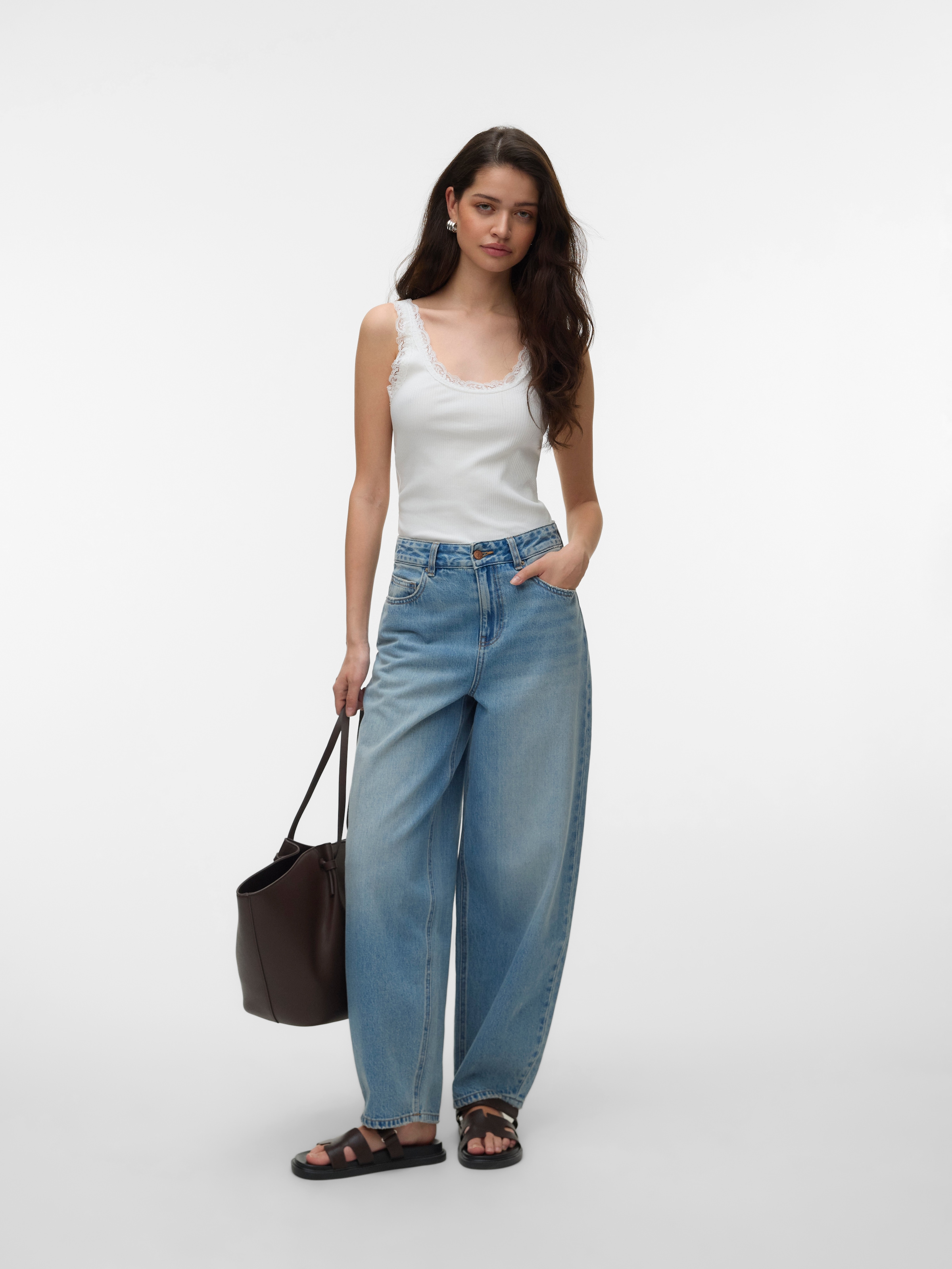 Vero Moda Tanktop »VMNANA LACE TANK TOP JRS NOOS« Baumwollmischung