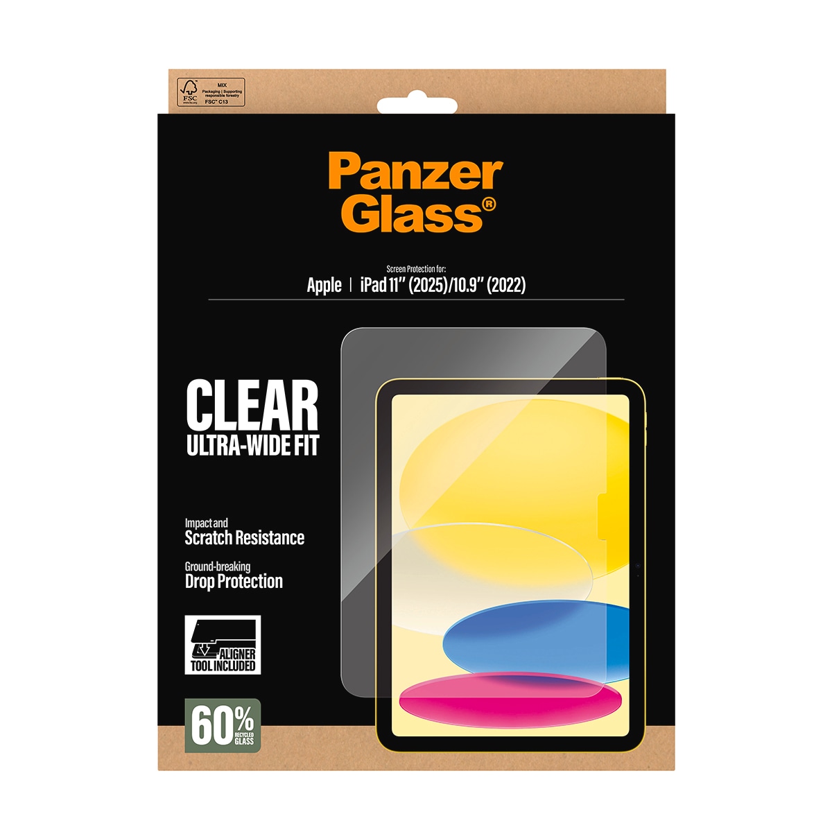CARE by PanzerGlass Displayschutzglas »Ultra-Wide Fit Screen Protector« für Apple iPad 11" (11. Gen) Displayschutzfolie, Schutzfolie, Bildschirmschutz, kratz- & stoßfest