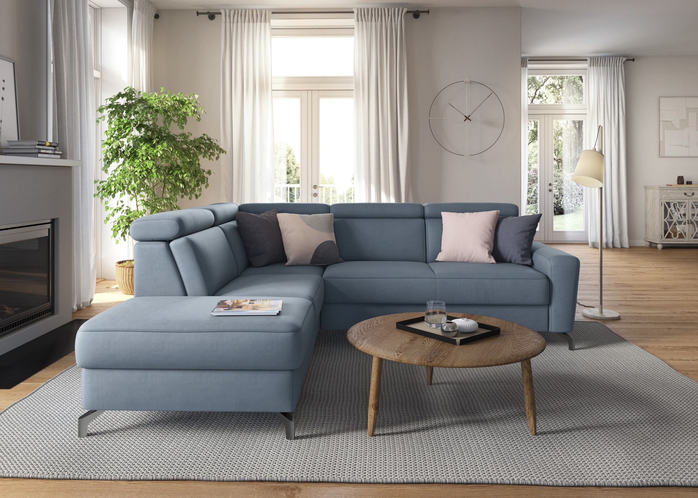 sit&more Ecksofa »Scarlett L-Form«, inklusive Kopfteilverstellung, wahlweise mit Bettfunktion, Bettkasten