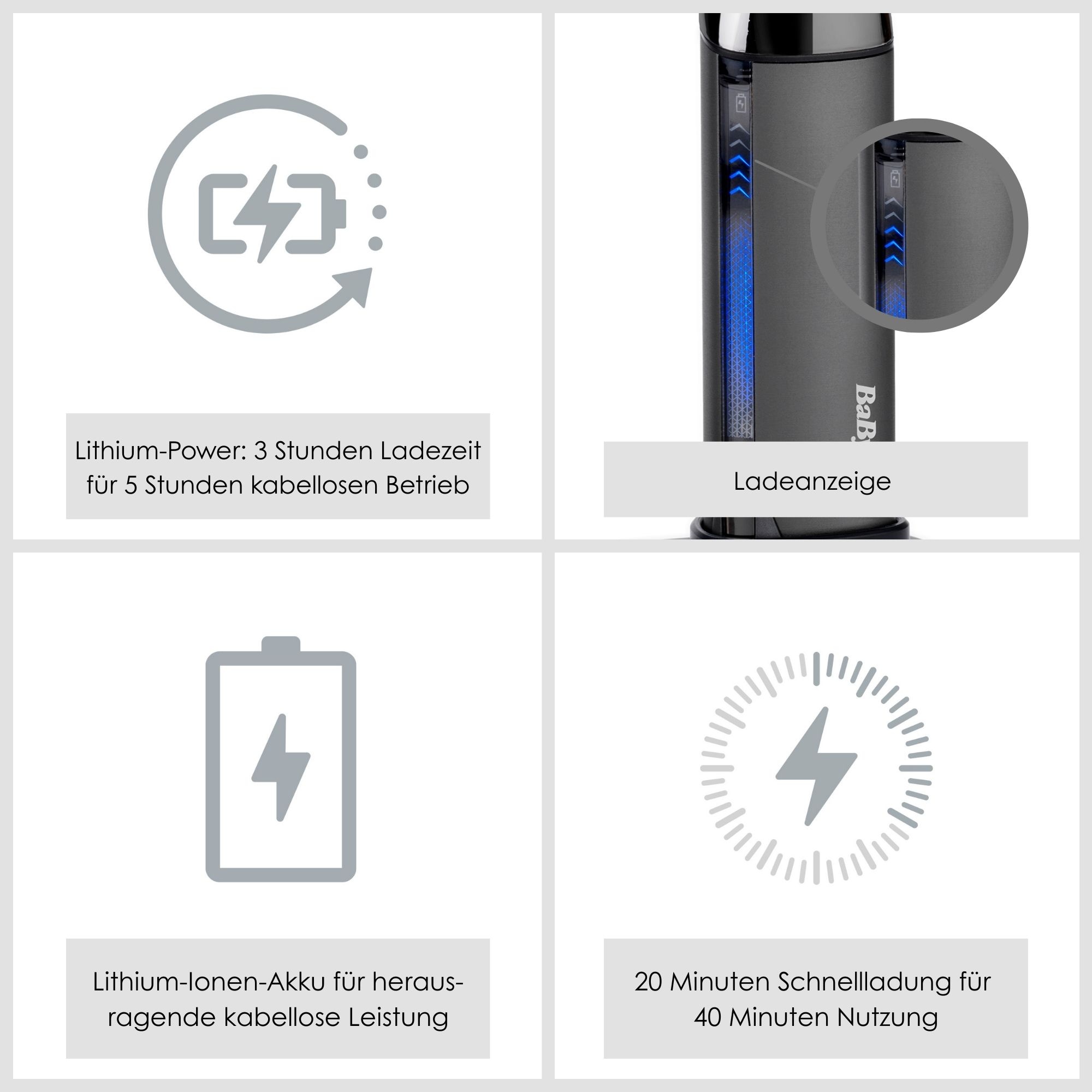 BaByliss Bartschneider »BaByliss Super-X Metal Barttrimmer, Bartschneider, wasserdicht, T996E« 2 Aufsätze Japanischer Stahl, 2 Kammaufsätze mit 6 Positionen 1–6mm, kabellos