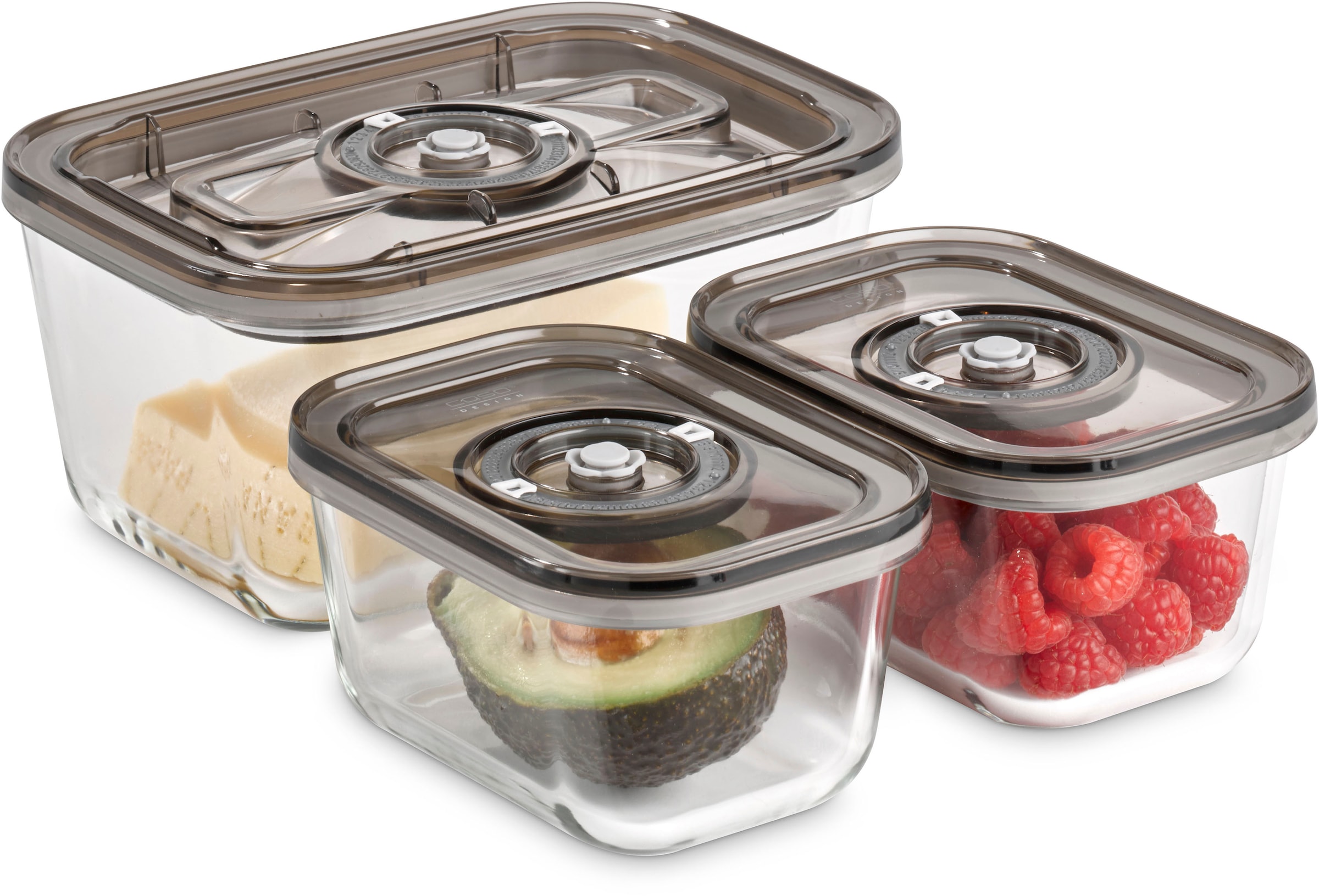 Caso Vakuumbehälter »1177 VacuBoxx Eco-Set« 3 Glasbehälter mit Kunststoffdeckel