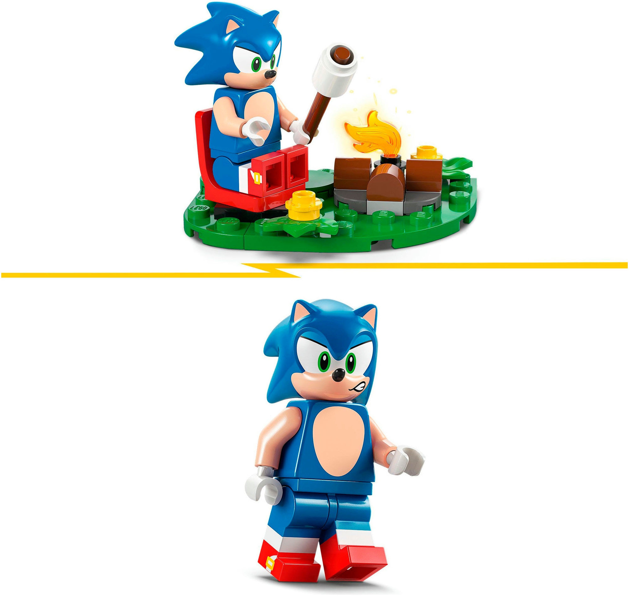LEGO® Konstruktionsspielsteine »Sonics Showdown am Lagerfeuer (77001), LEGO Sonic« Made in Europe