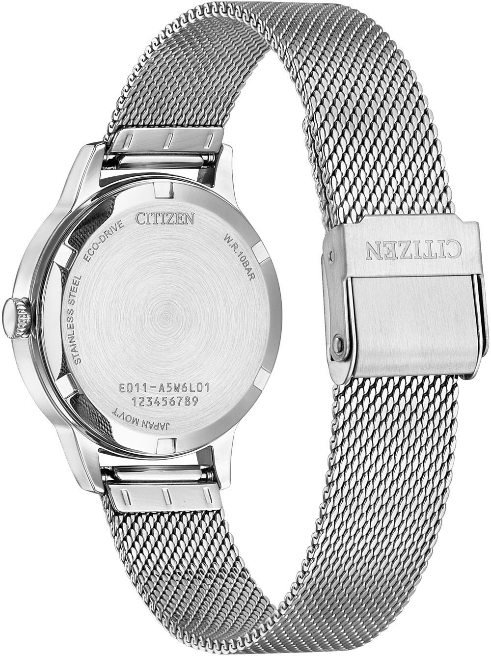 Citizen Solaruhr Armbanduhr, Damenuhr, Edelstahlarmband, analog, Datum, Eco-Drive