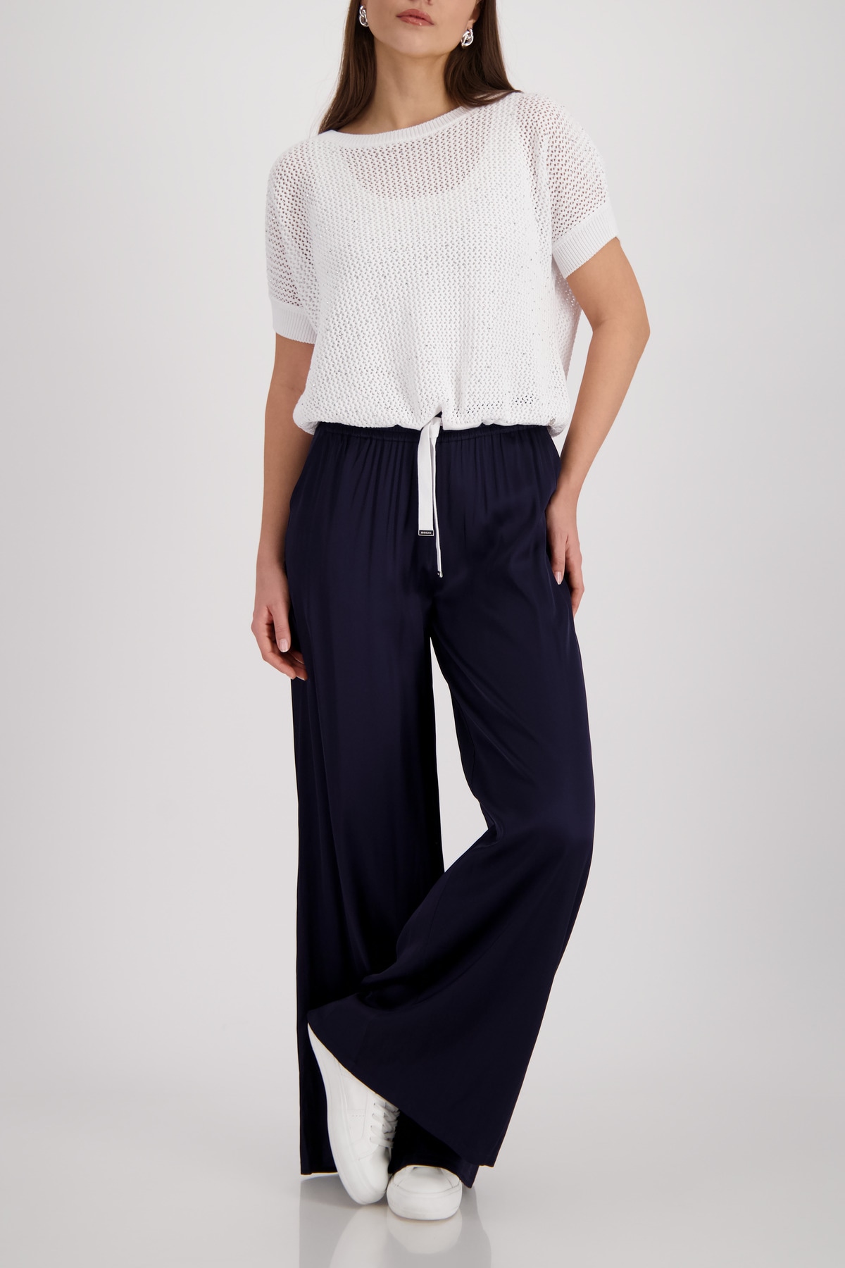 Monari Ajourpullover »Pullover Basic Schmuck« Regular fit mit Strasssteinen
