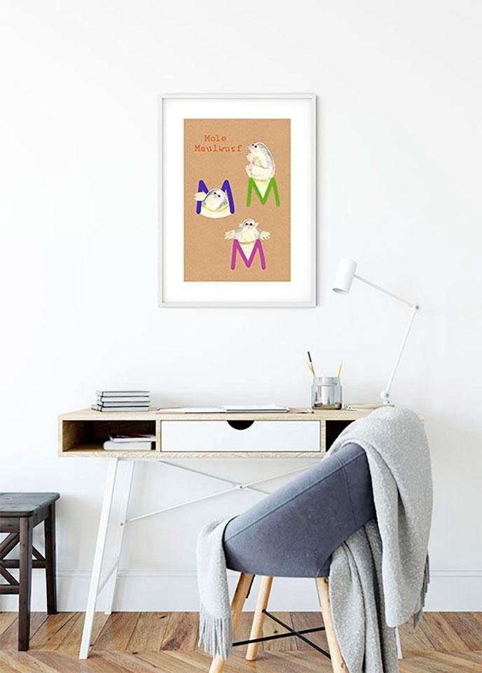 Komar Bild »ABC Animal M«, Buchstaben, (1 St.), Wandbild zur Dekoration - ohne Rahmen