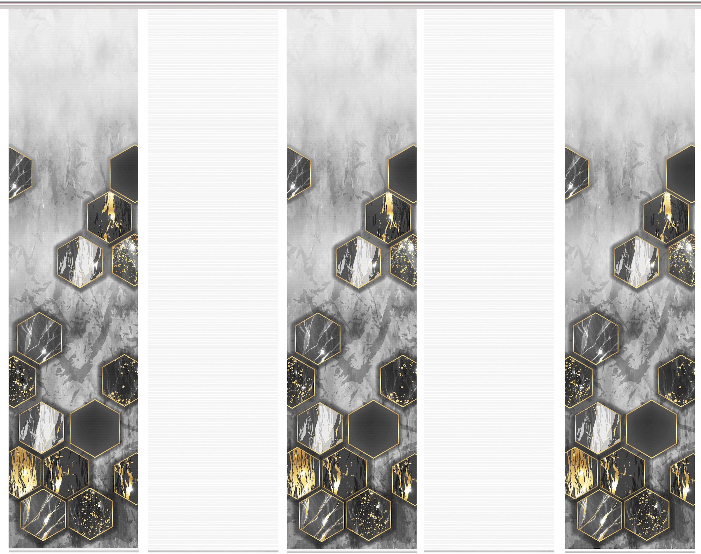 Vision S Schiebegardine »LAYON 5er SET« Paneelwagen 5 Stk. tlg. Schiebevorhang Digidruck 5er Set LAYON