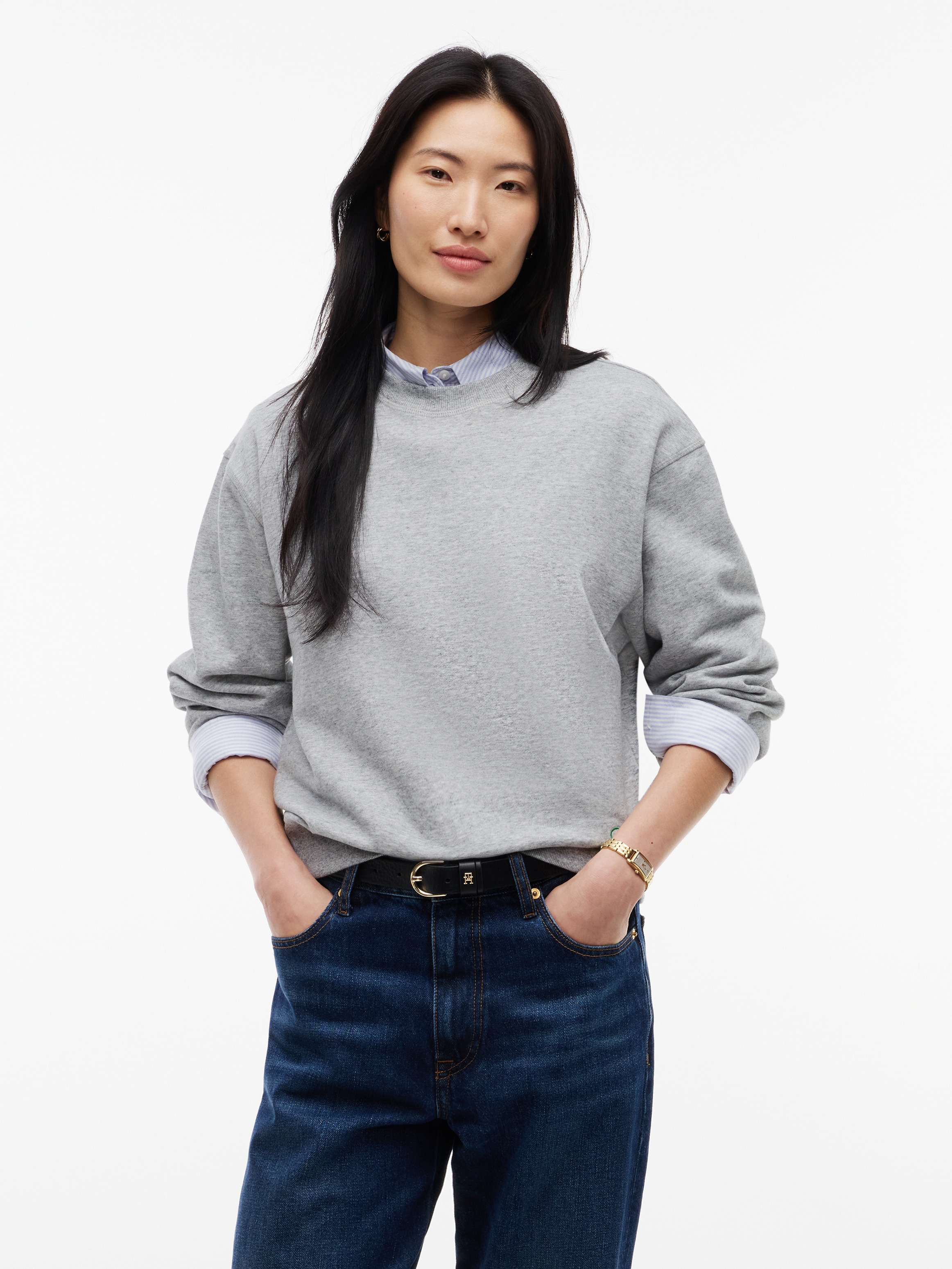 Tommy Hilfiger Sweatshirt »SCRIPT TERRY MDRN C-NK SWTSHIRT«, Baumwolle

